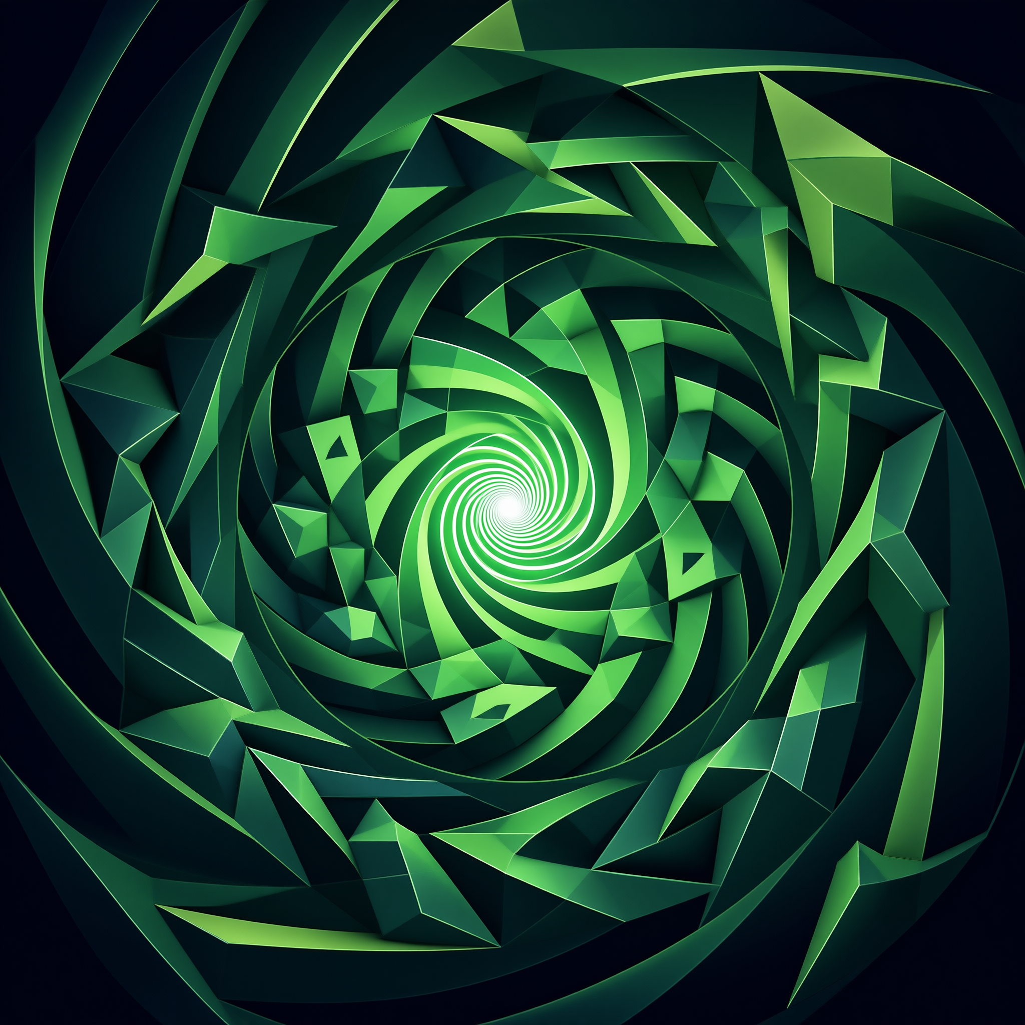 Green Geometric Spiral