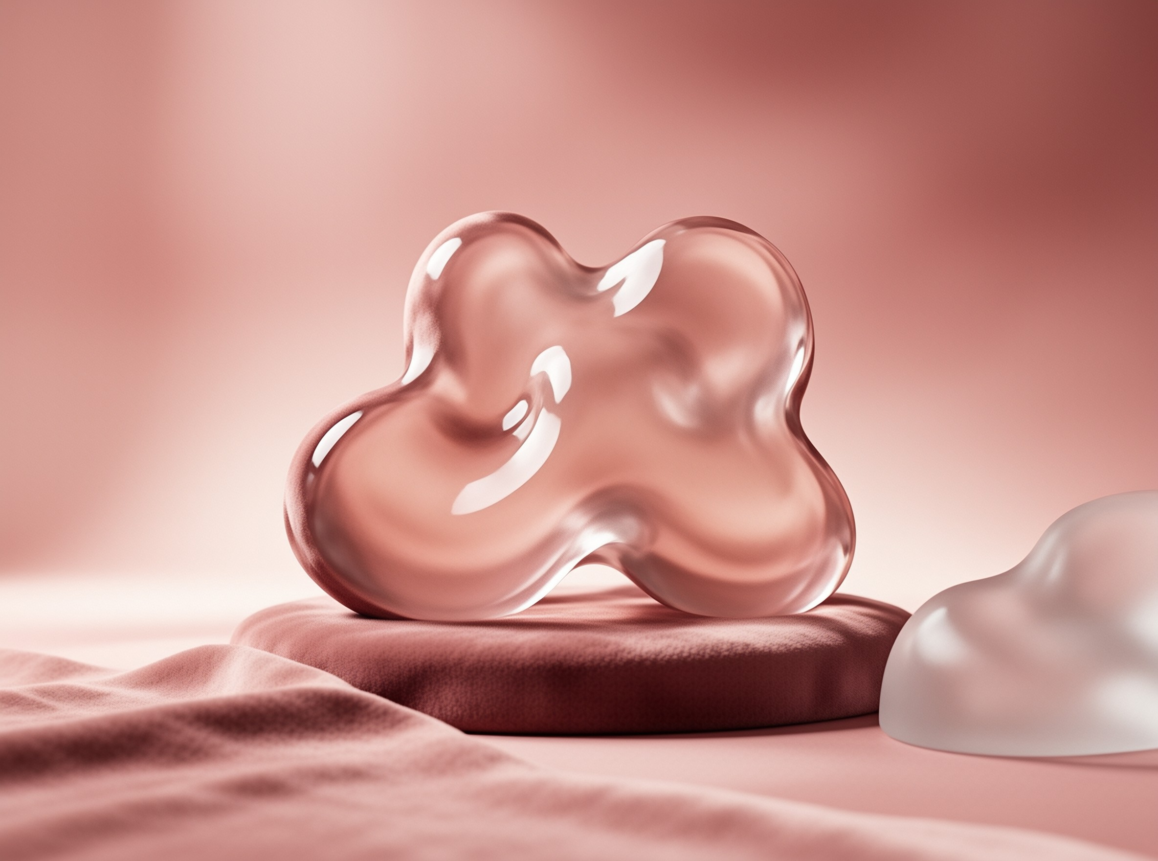 Glossy Pink Abstract Object