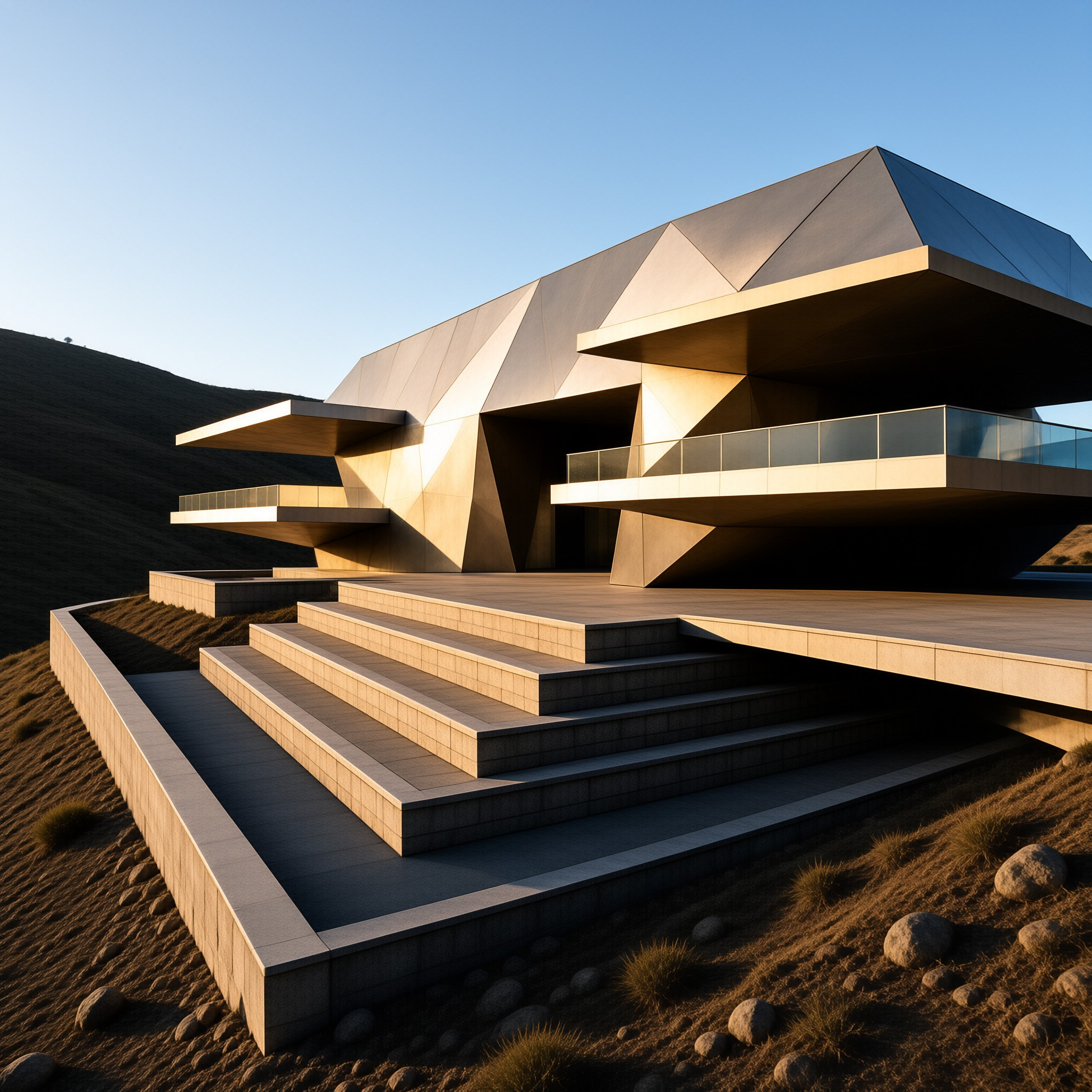 Angular Modern Hillside Villa