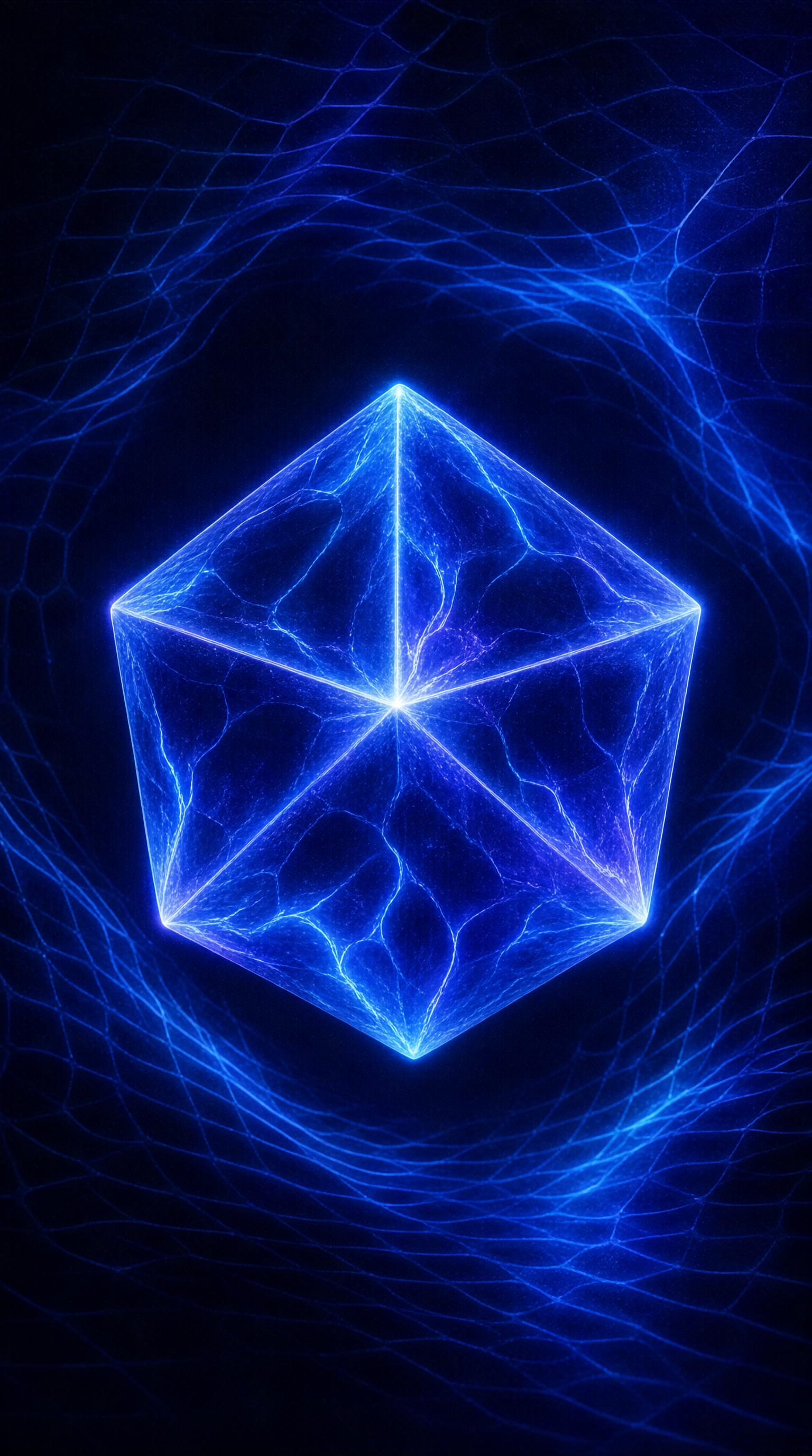 Glowing Blue Polyhedron