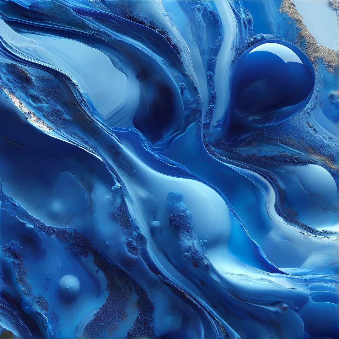 Abstract Blue Fluid Art