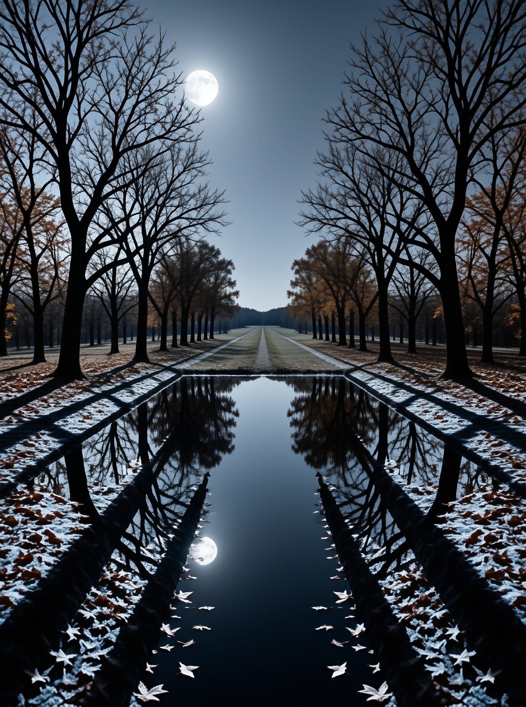 Moonlit Path in Autumn