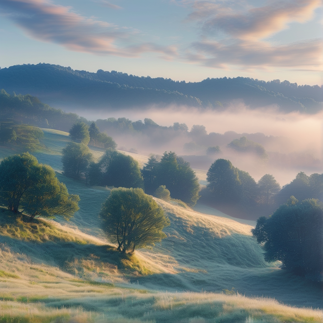 Misty Morning Landscape