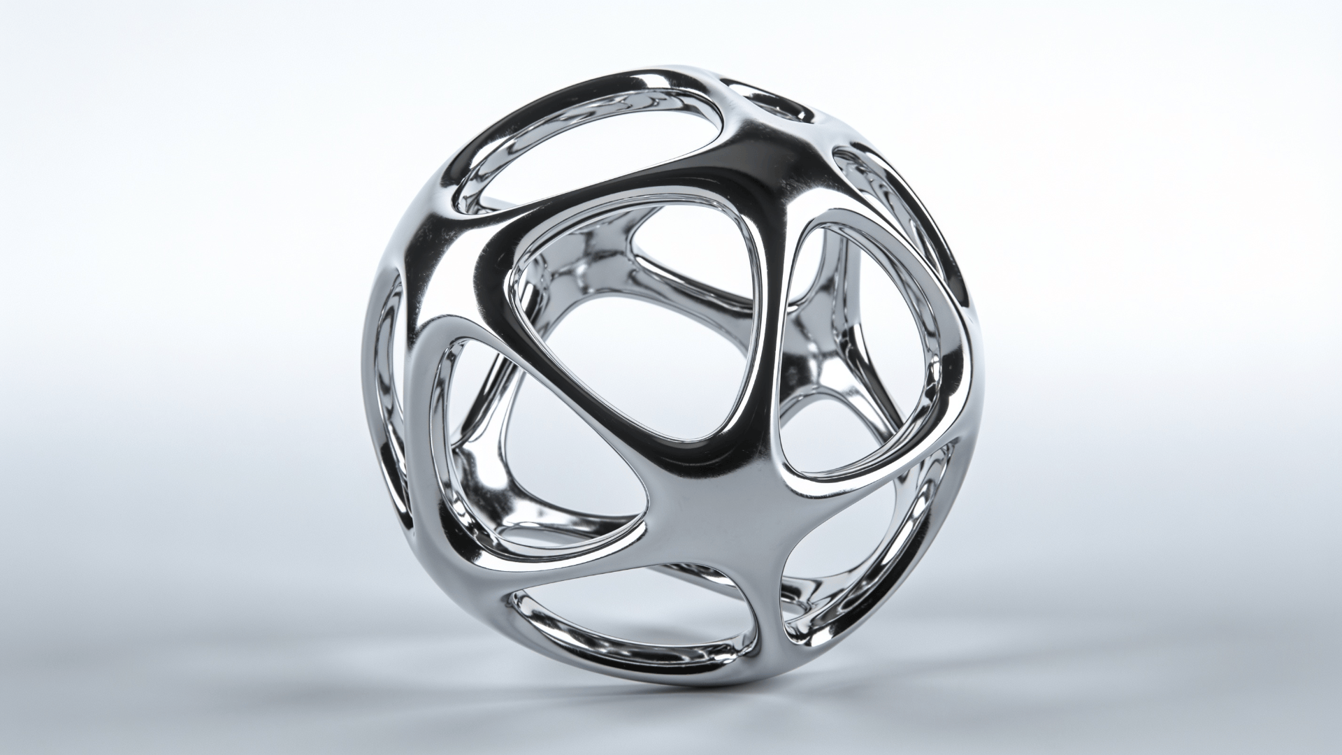 Liquid Chrome, Elegant Geometric Sphere