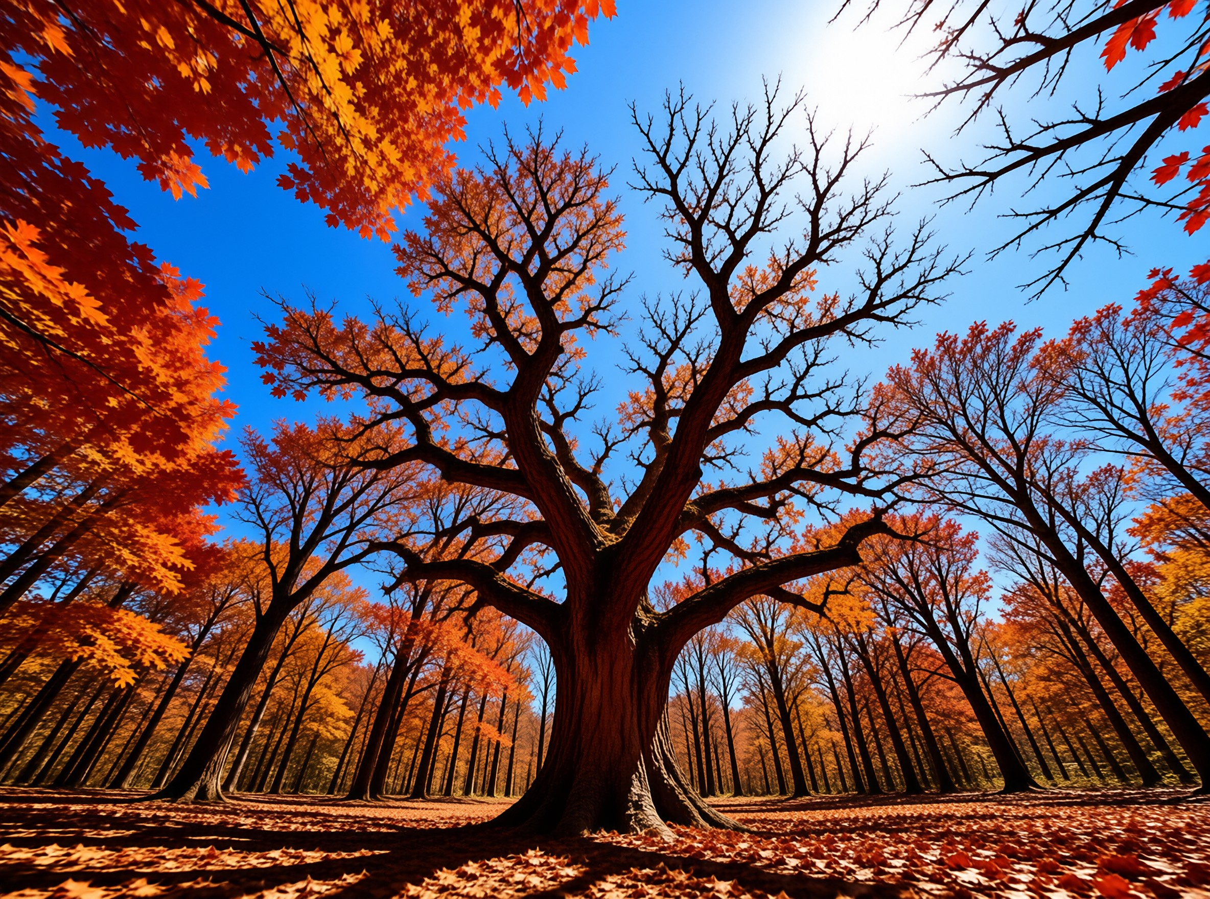 Autumn Giant Tree Forest