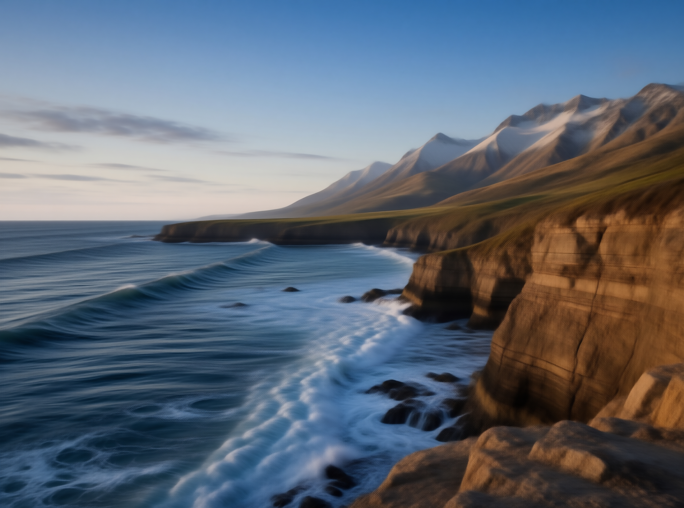 Coastal Cliffs and Waves