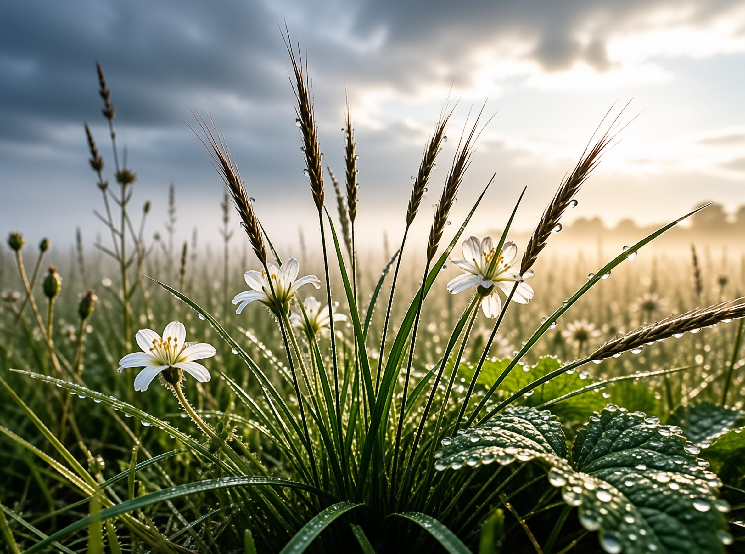 Dewy Grass at Sunrise