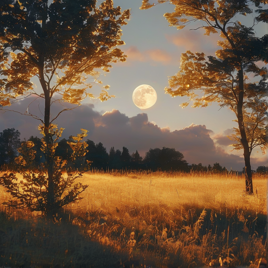 Moonlit Golden Field