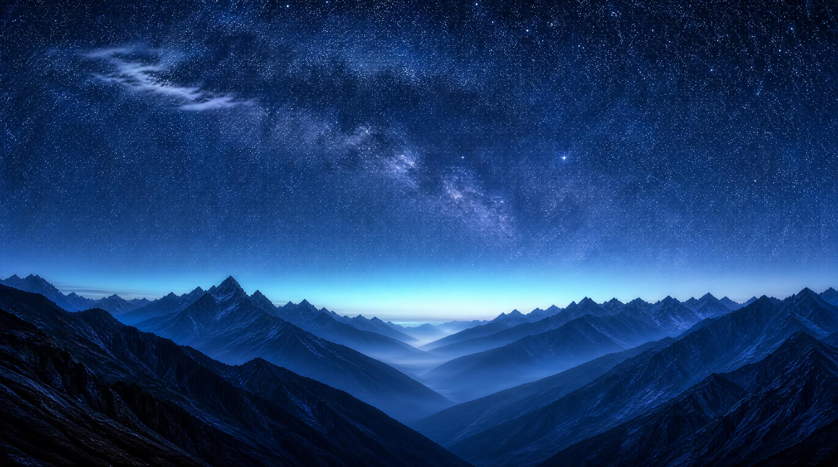 Starry Night Over Mountains