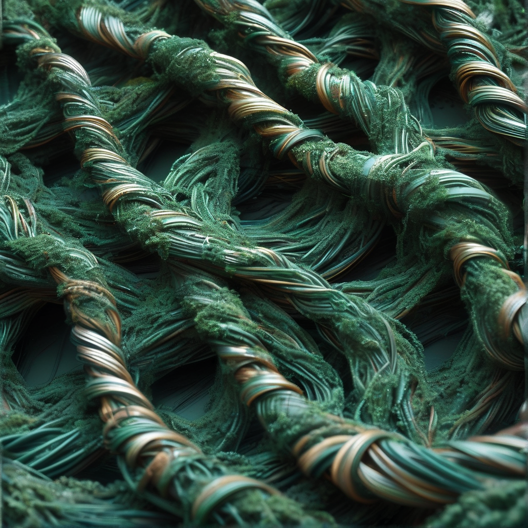 Mossy Twisted Green Fibers