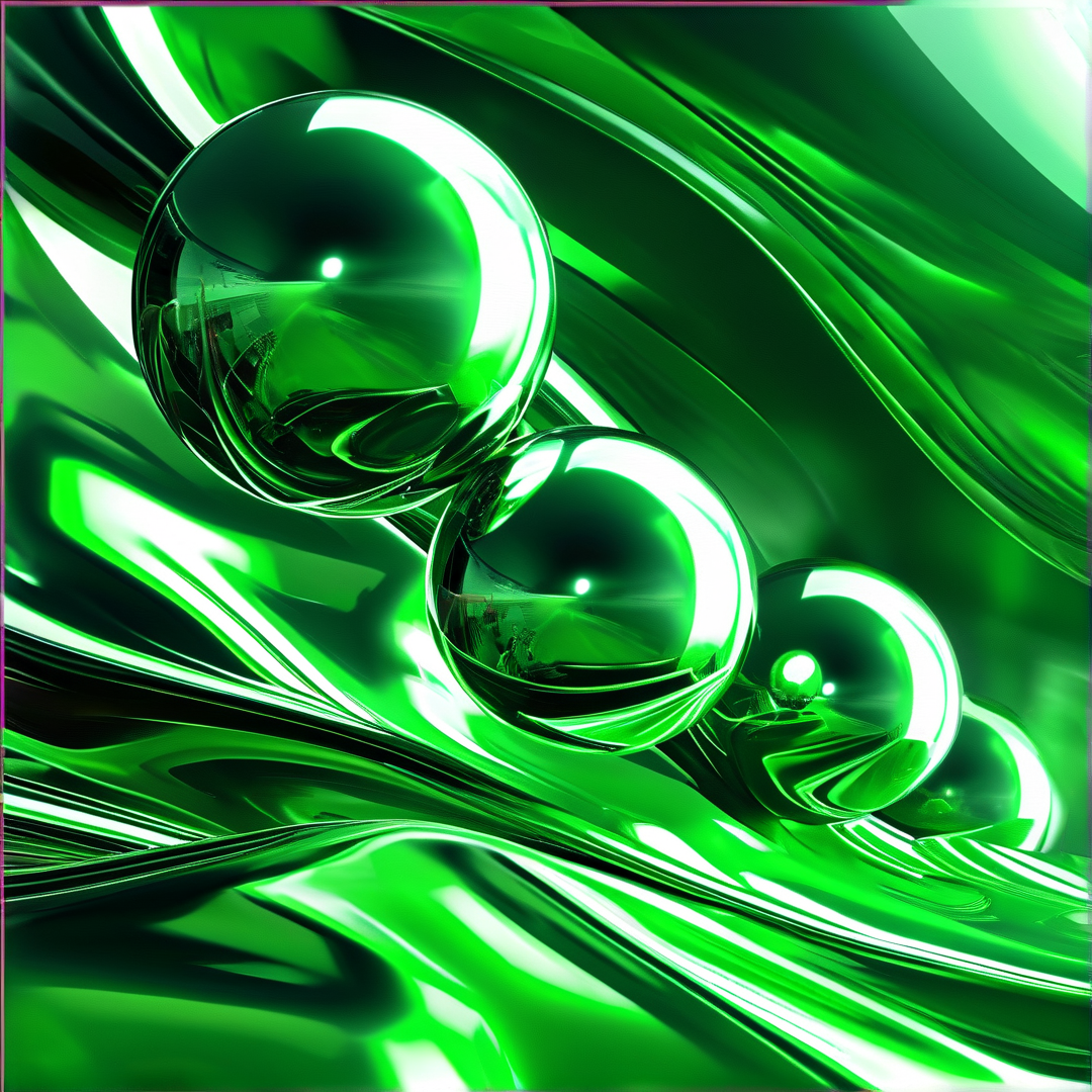 Green Abstract Spheres