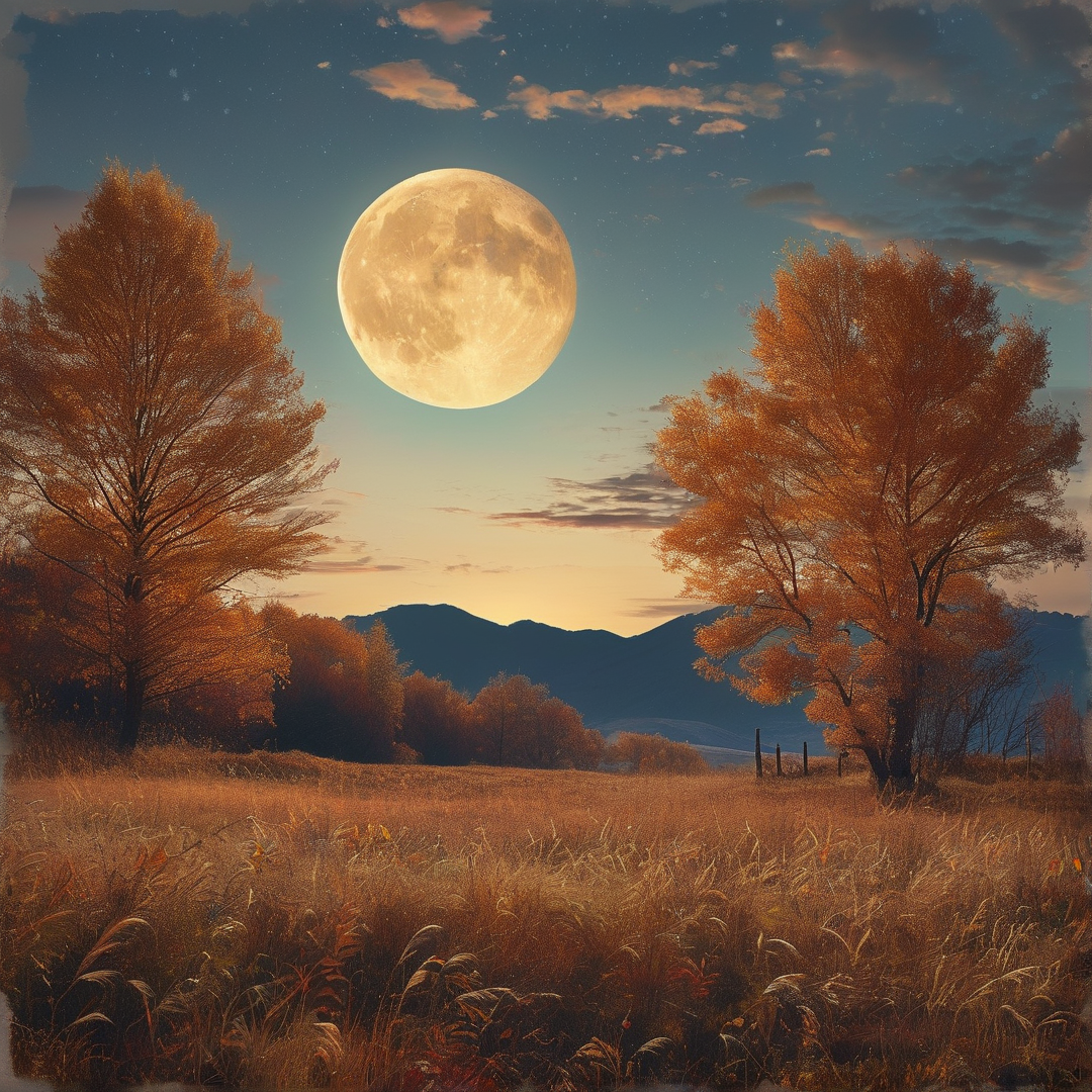 Moonlit Autumn Landscape