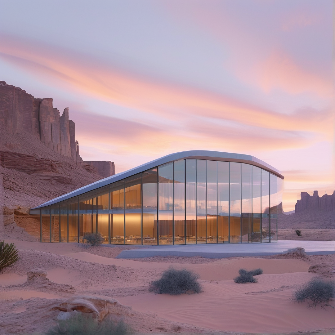 Modern Glass Desert Pavilion