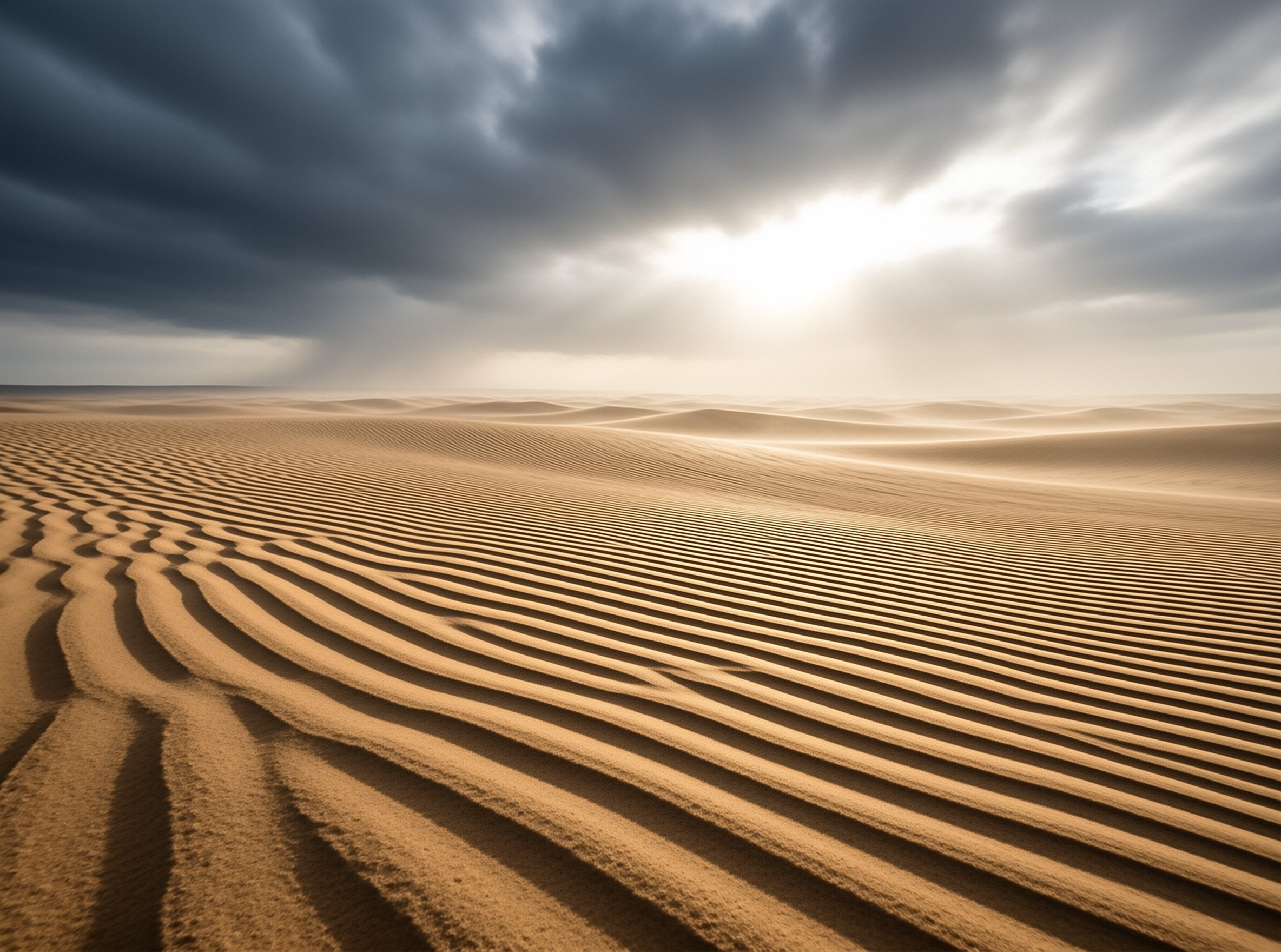 Desert Dunes Under Clouds