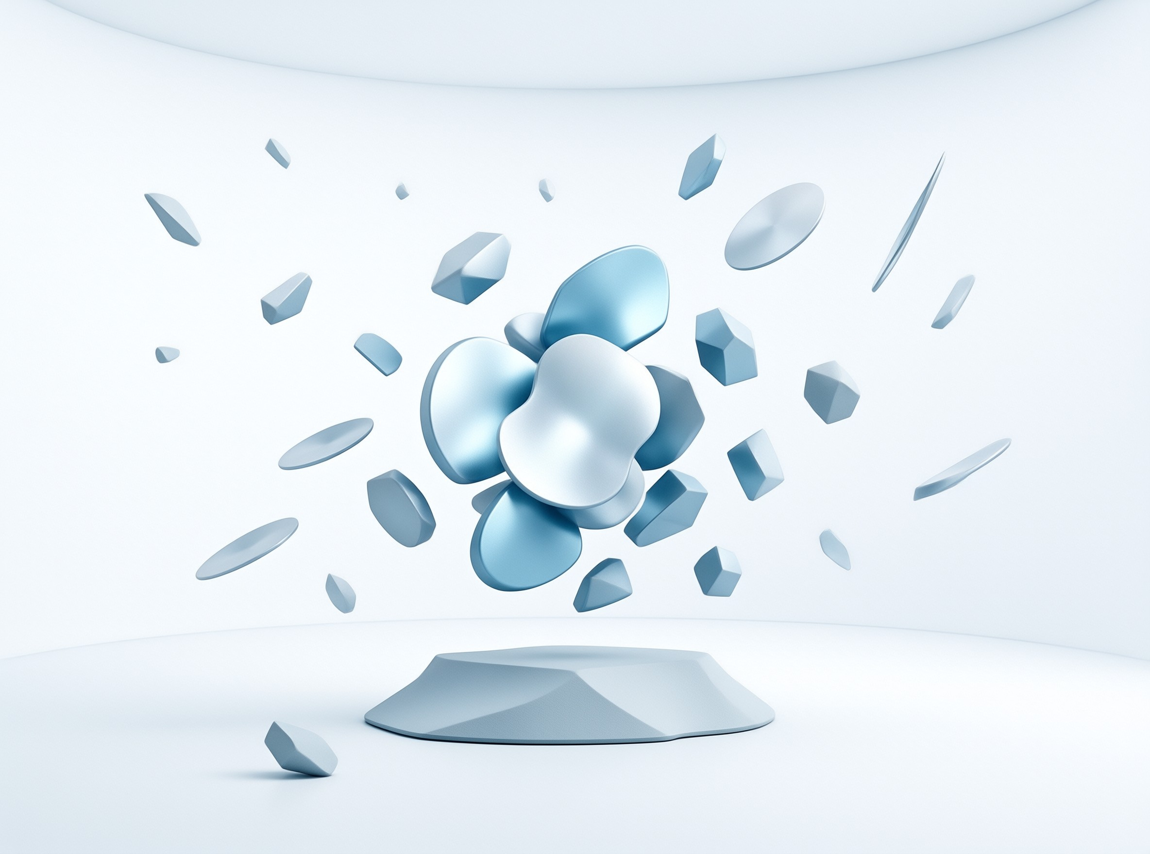 Abstract Blue 3D Composition