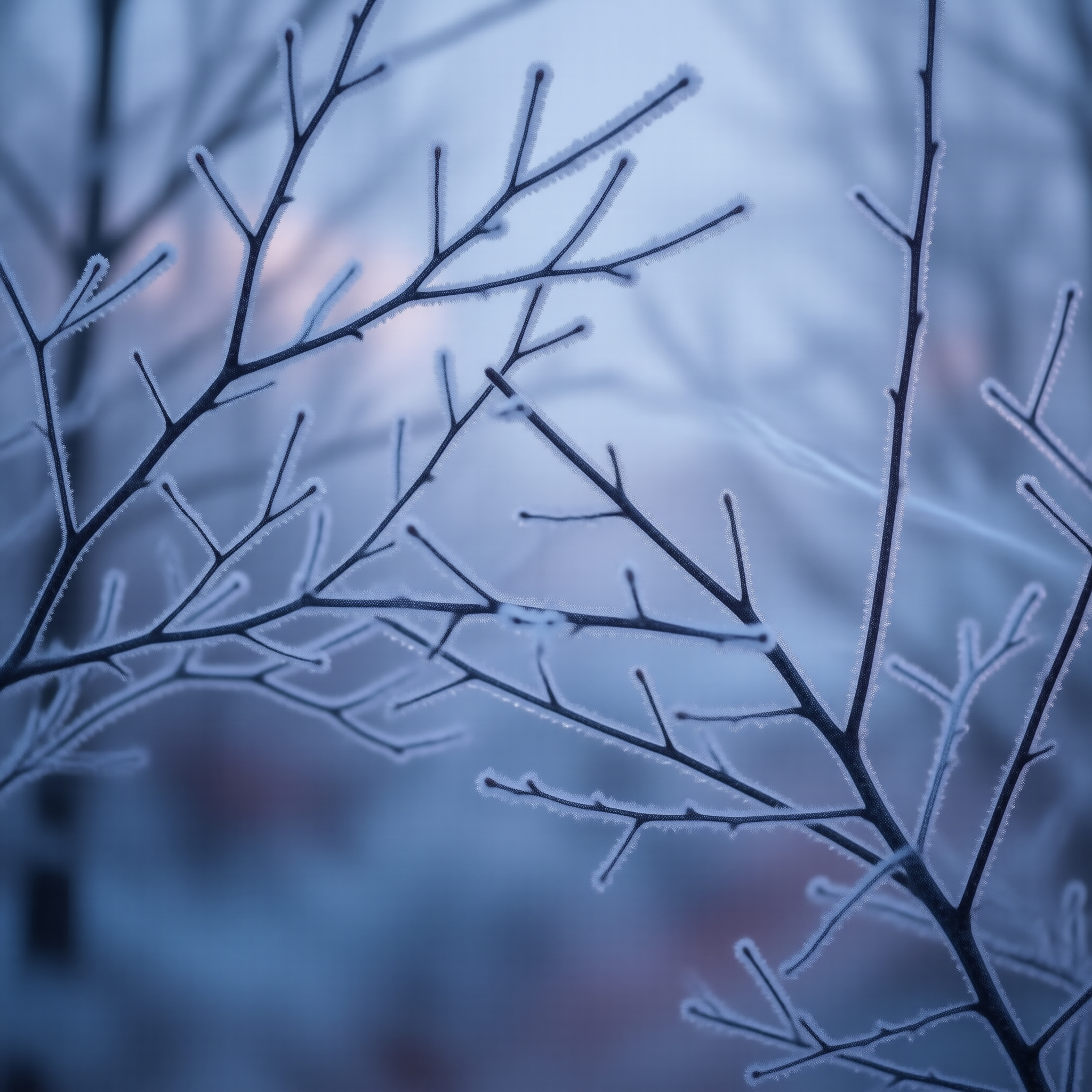 Frosty Branches in Blue