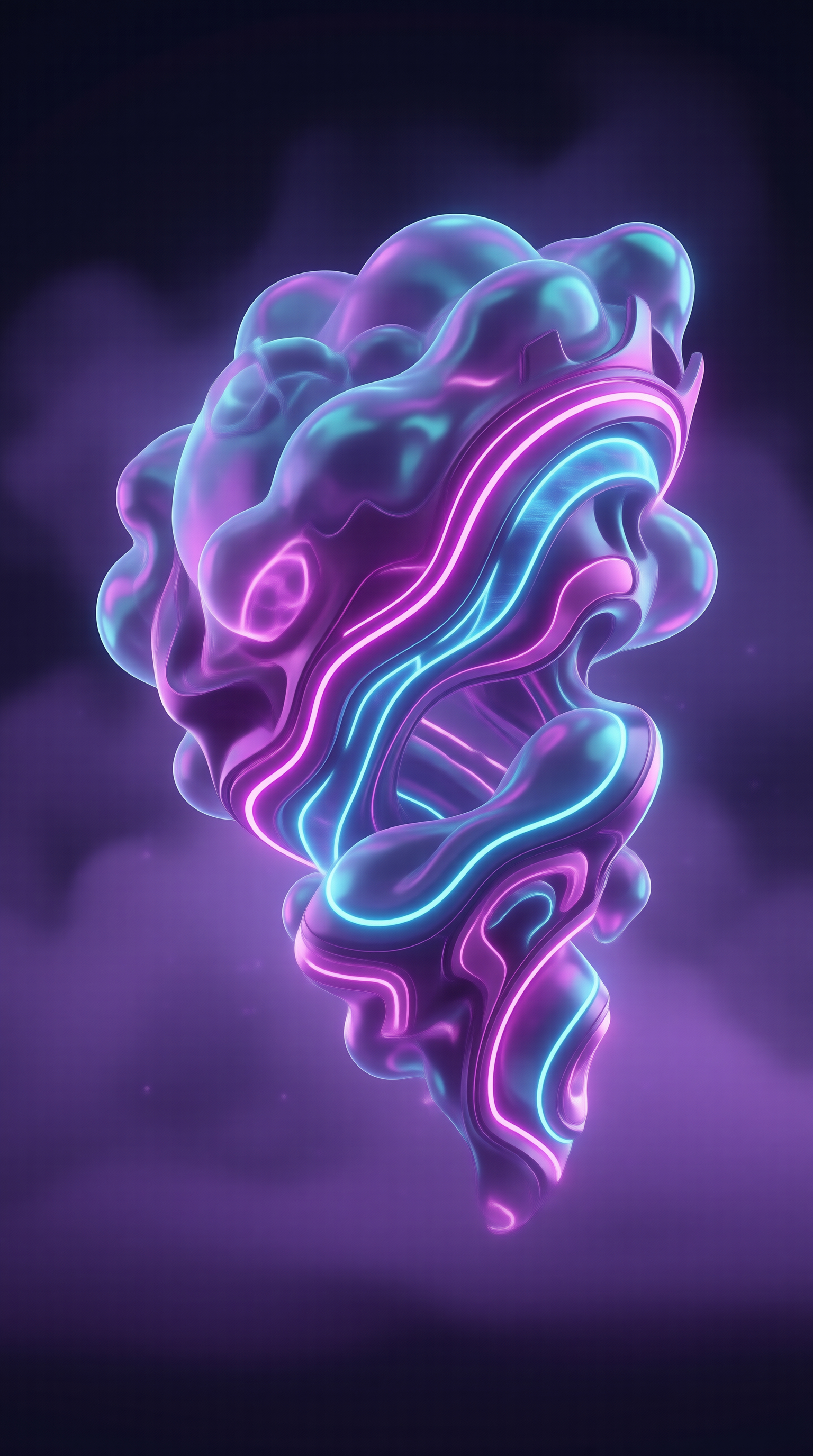 Abstract Neon Fluid Form