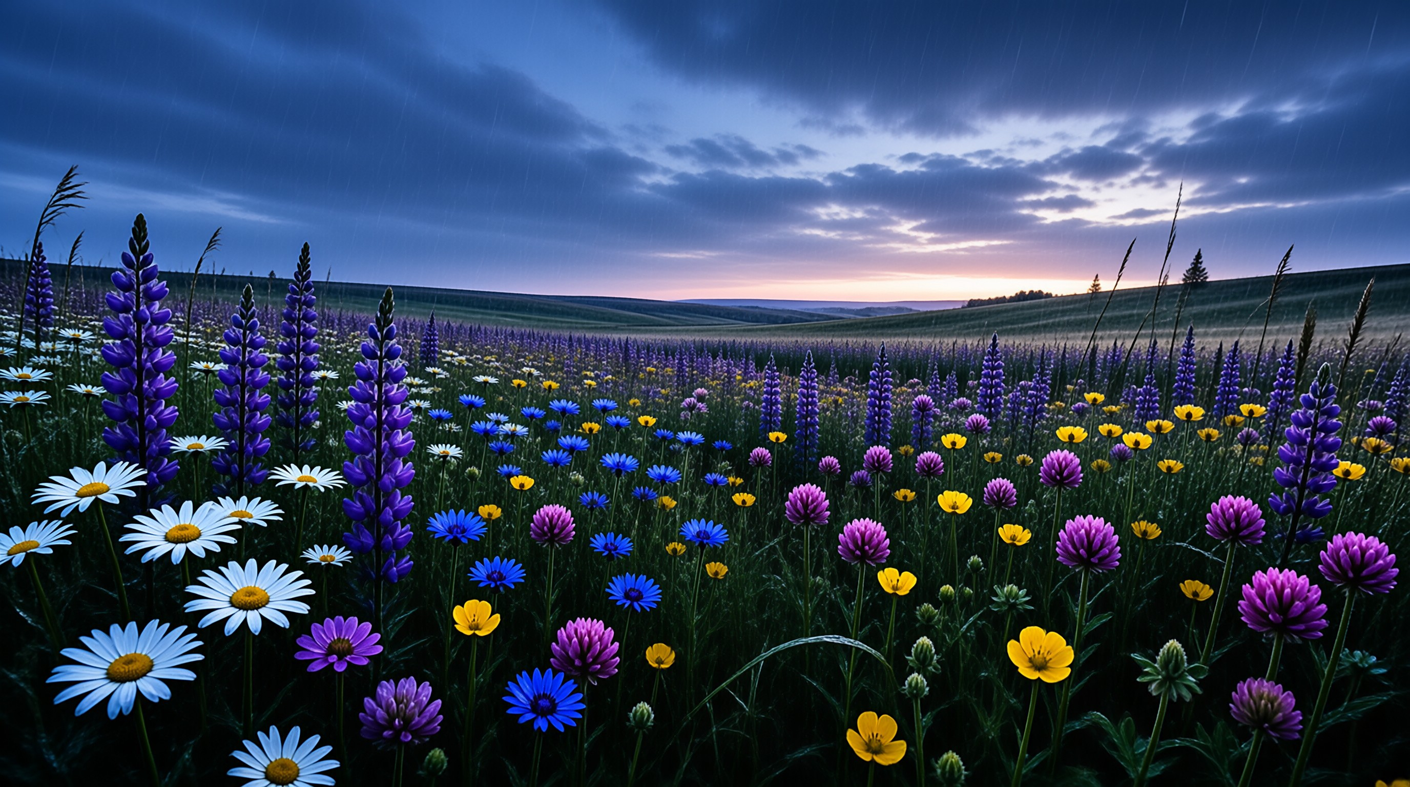 Wildflower Meadow at Dusk