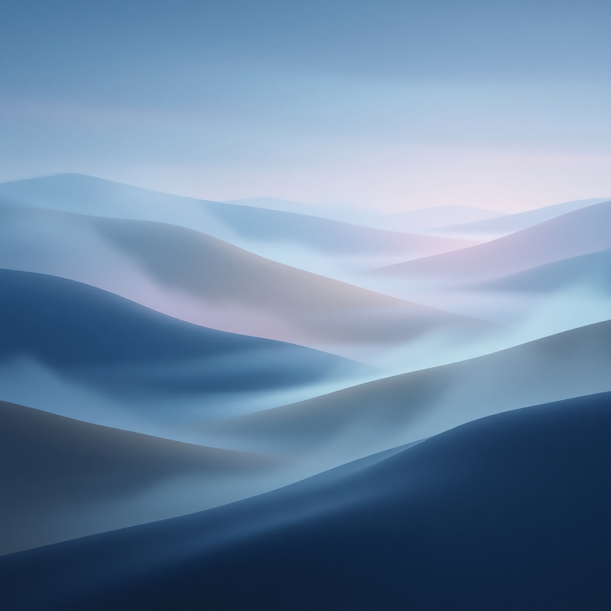 Abstract Blue Wave Landscape