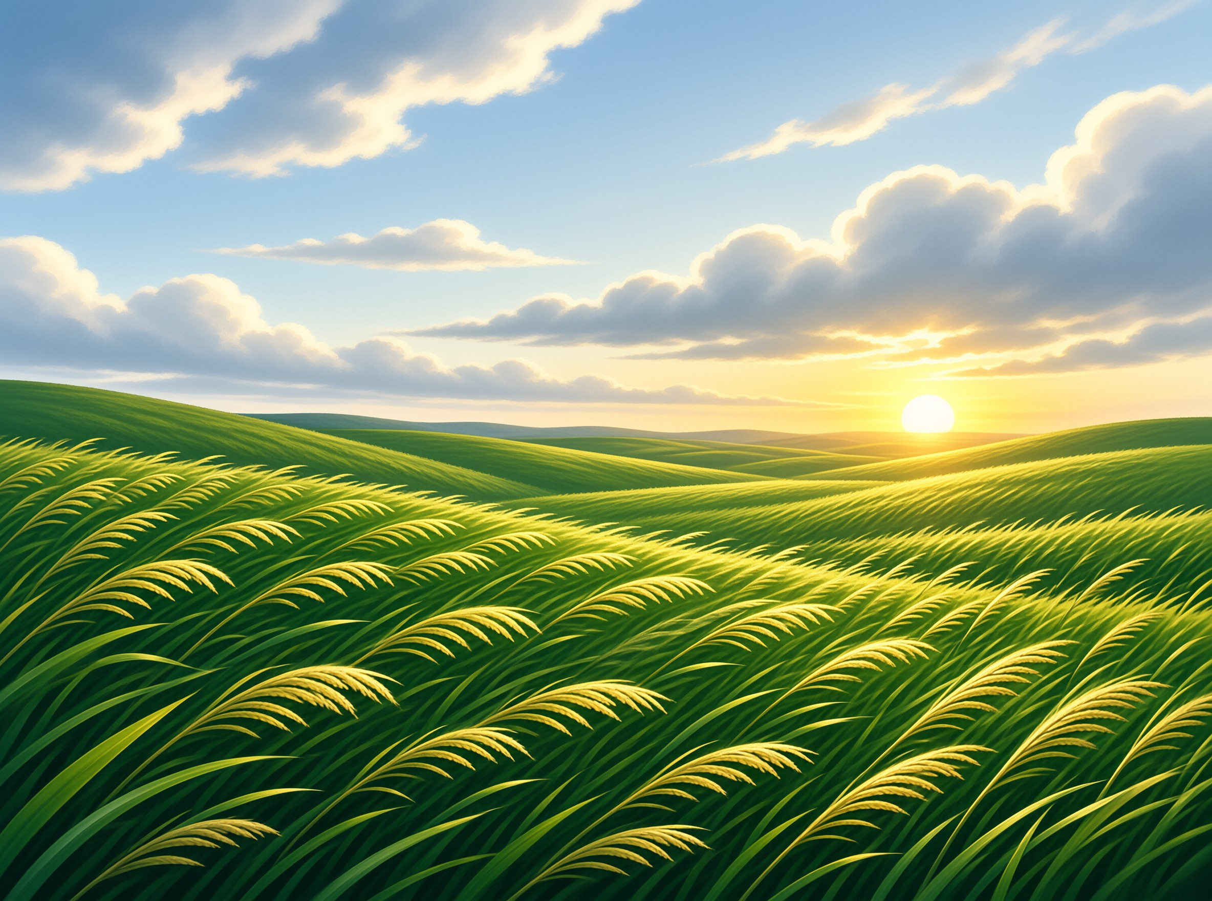 Golden Hour Green Fields