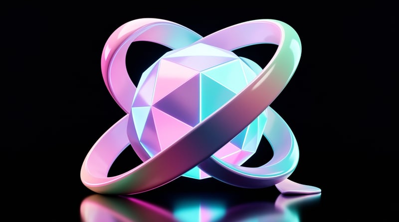 Abstract Gem and Ribbon 3D