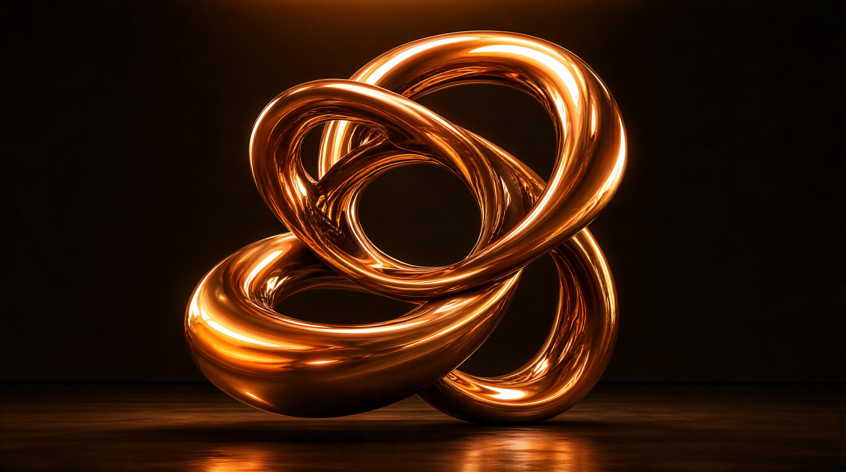 Golden Interwoven Sculpture