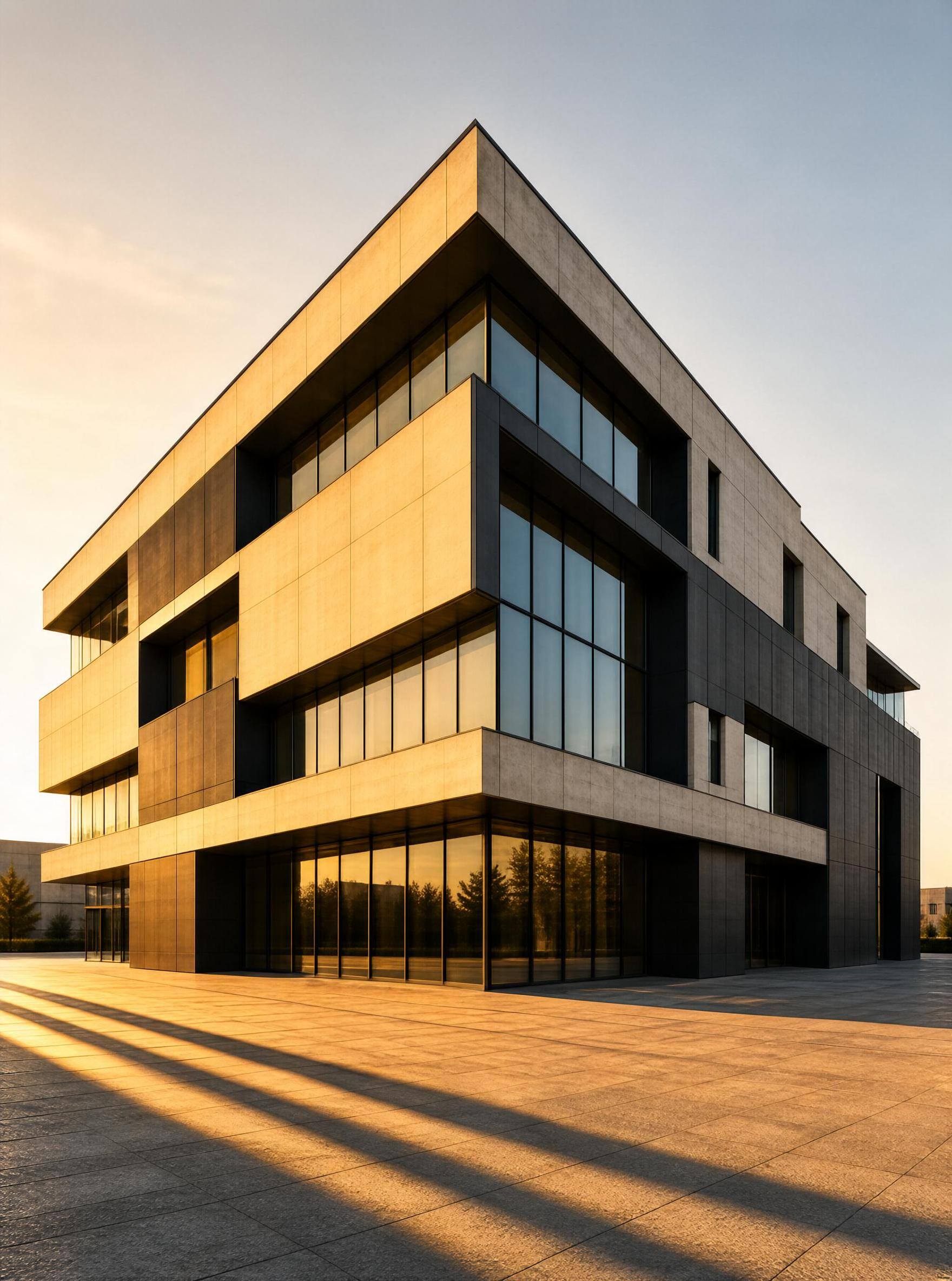 Modern Architecture at Sunset