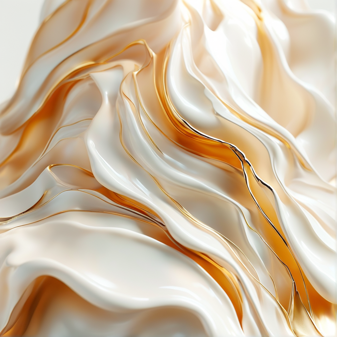 Abstract Golden Fluid Art