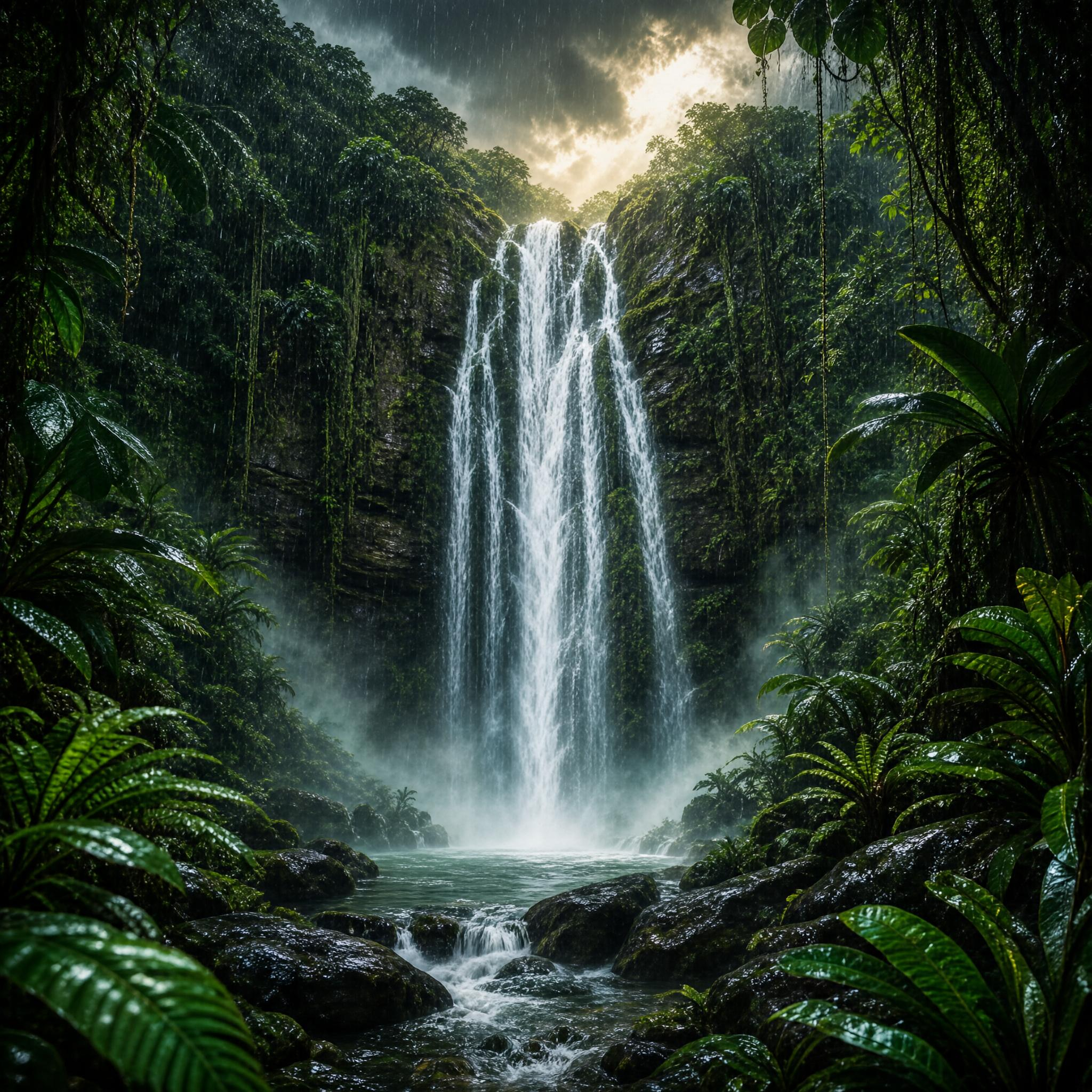 Tropical Rainforest Waterfall