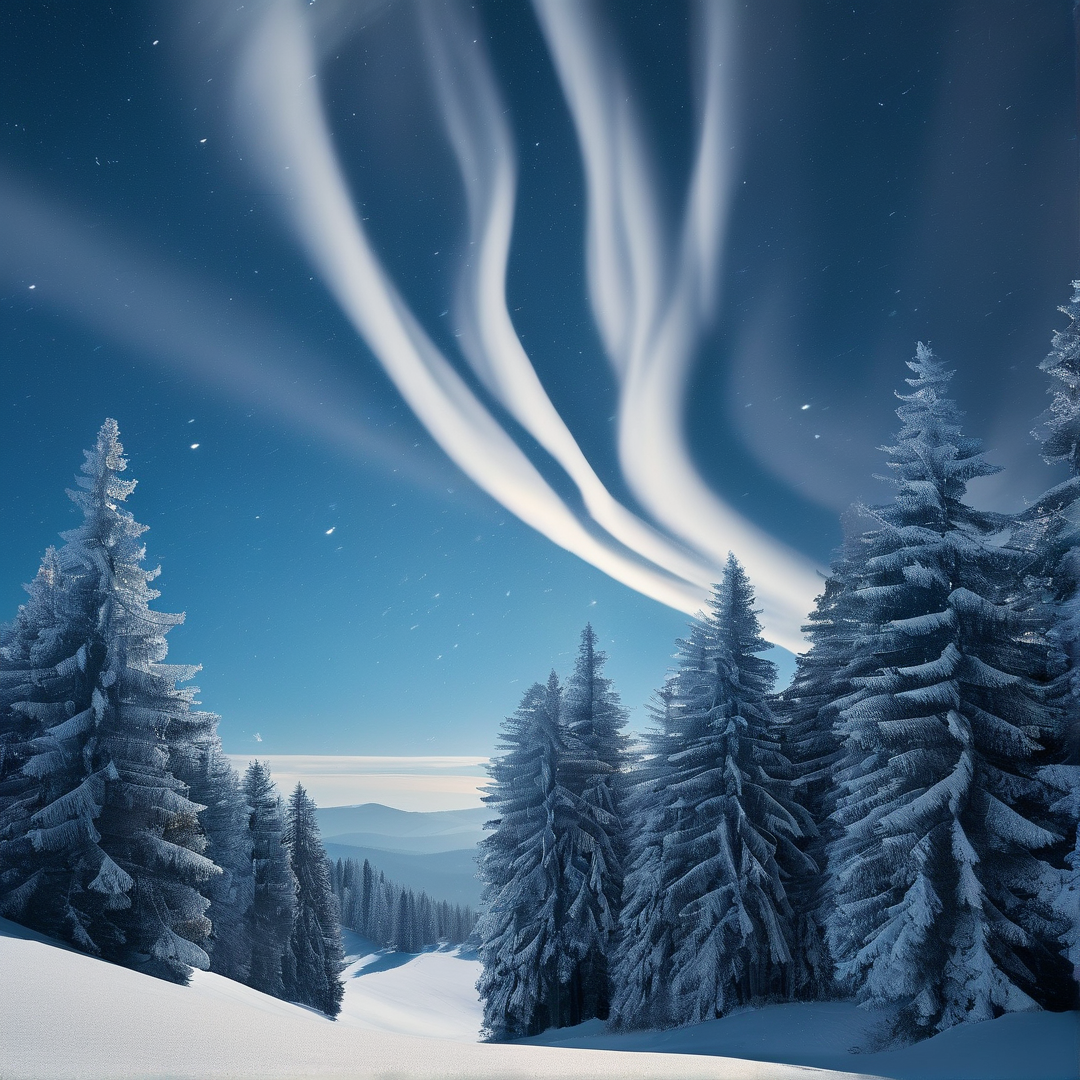 Winter Aurora Landscape