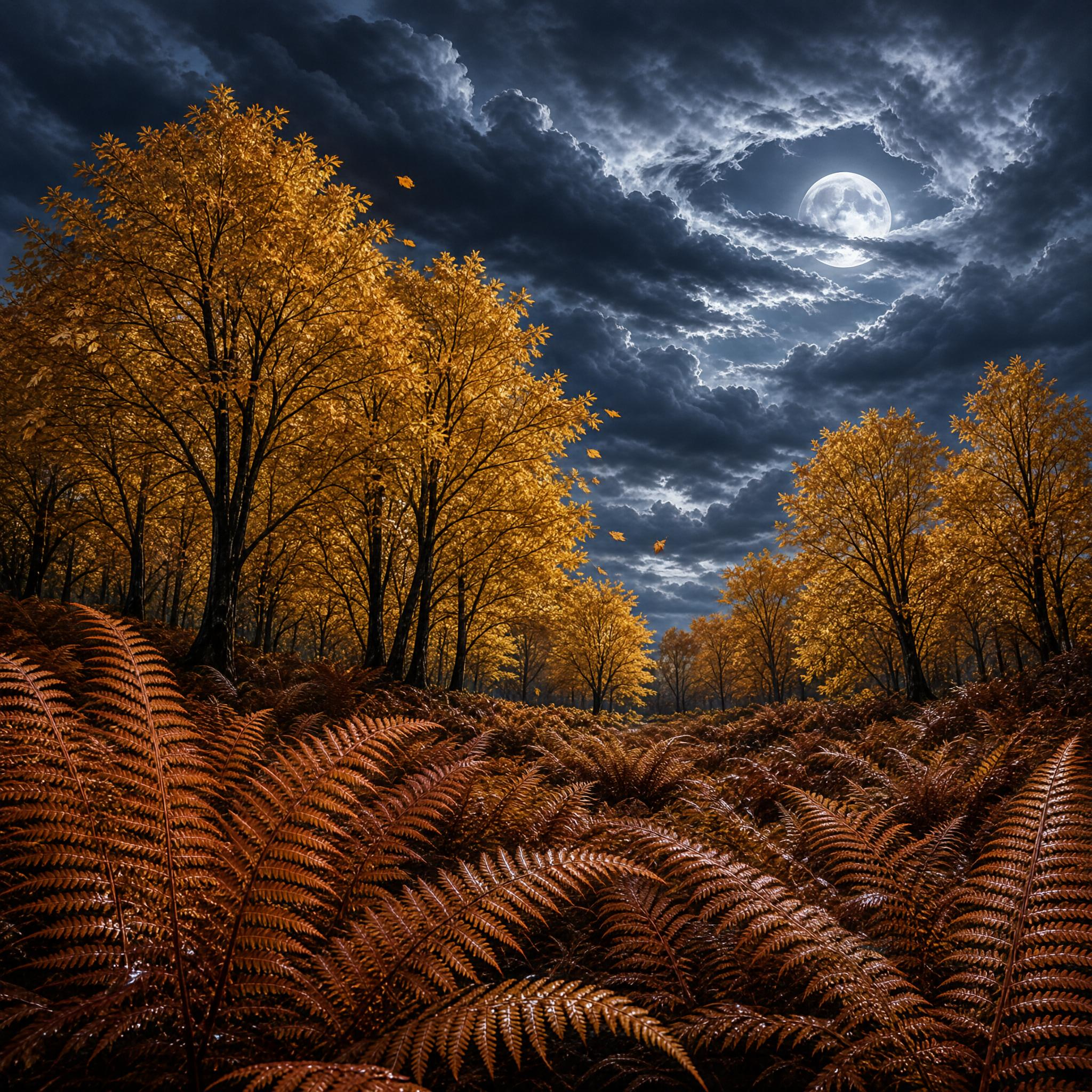 Autumn Night Forest