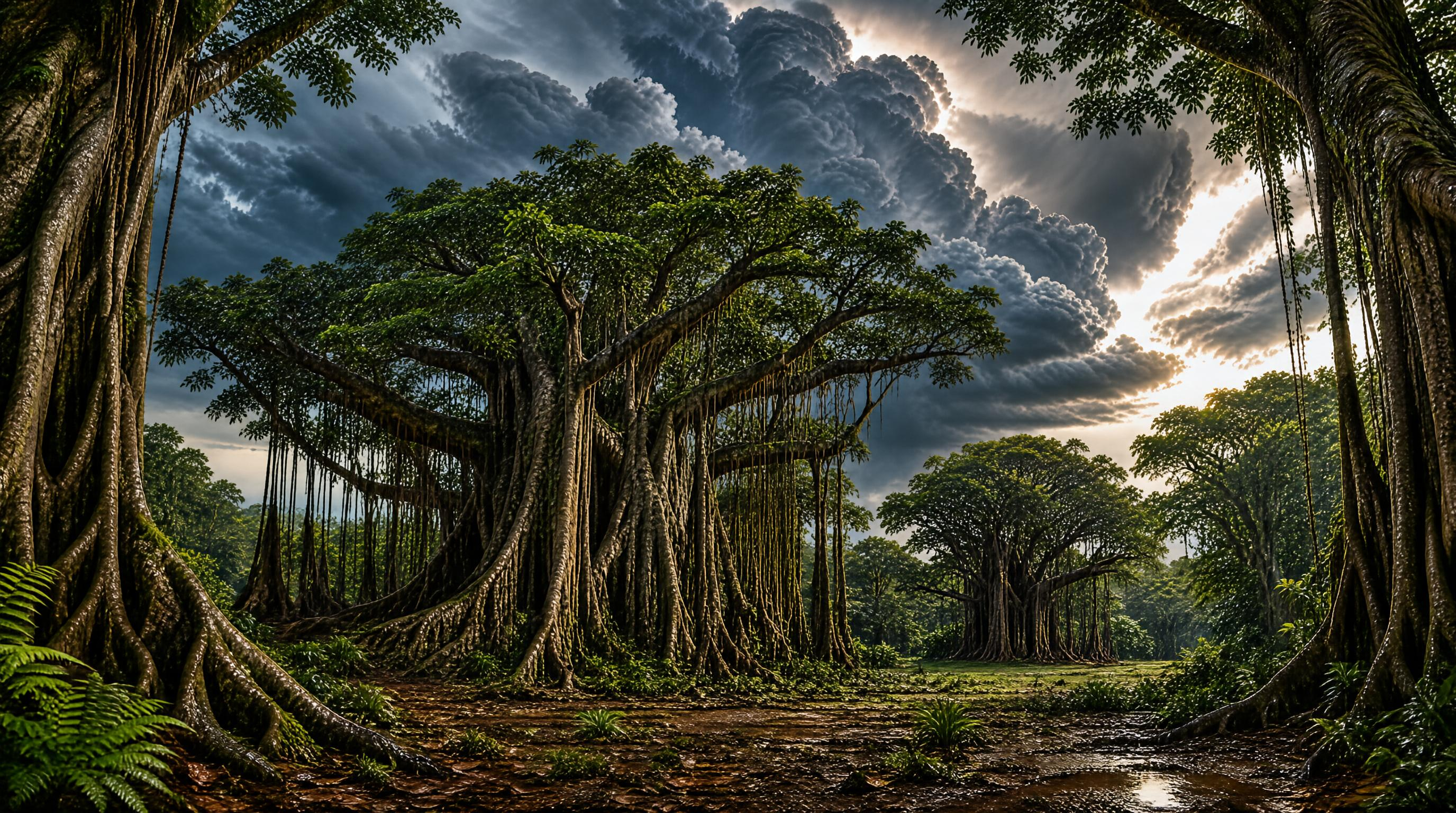 Tropical Rainforest with Giant Trees