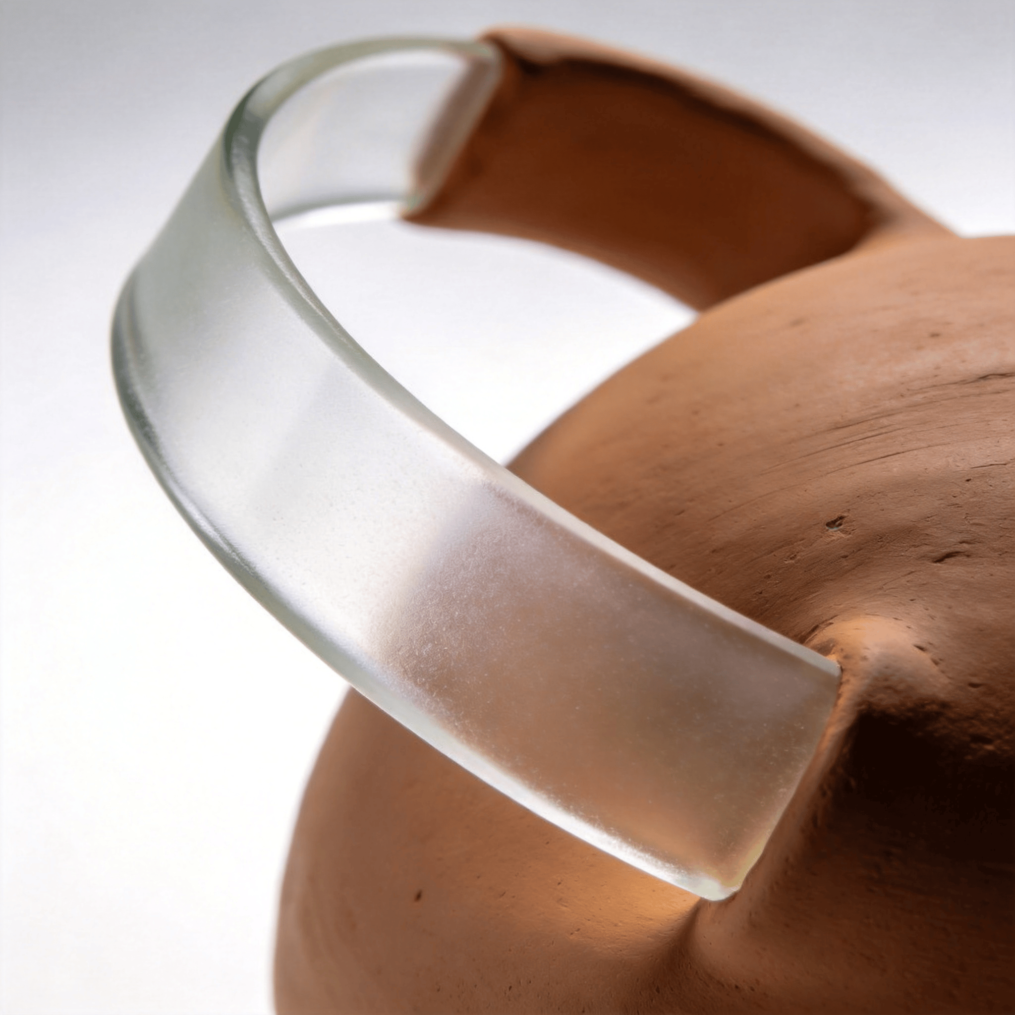 Frosted Glass, Clay Curved Ribbon