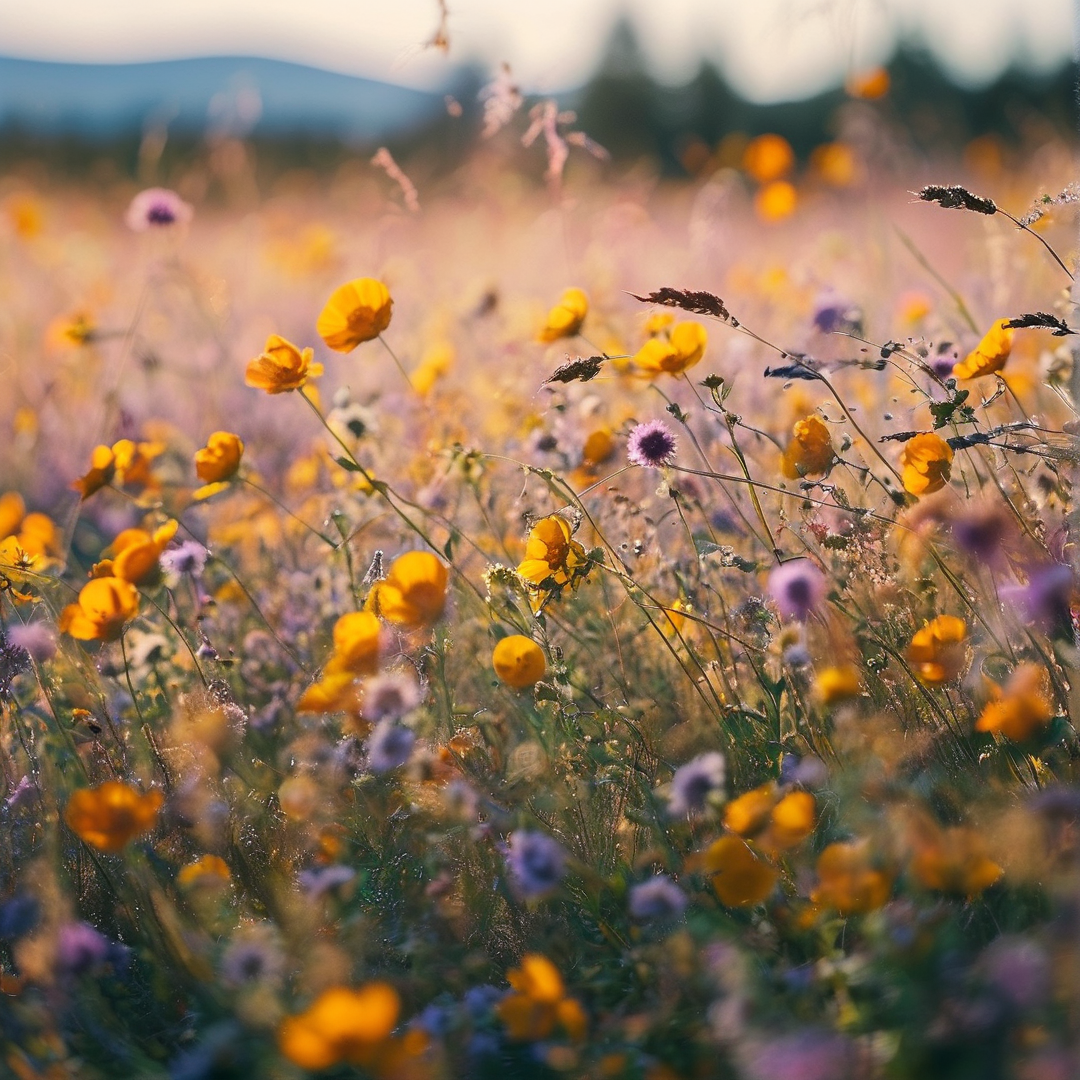 Sunlit Wildflower Meadow