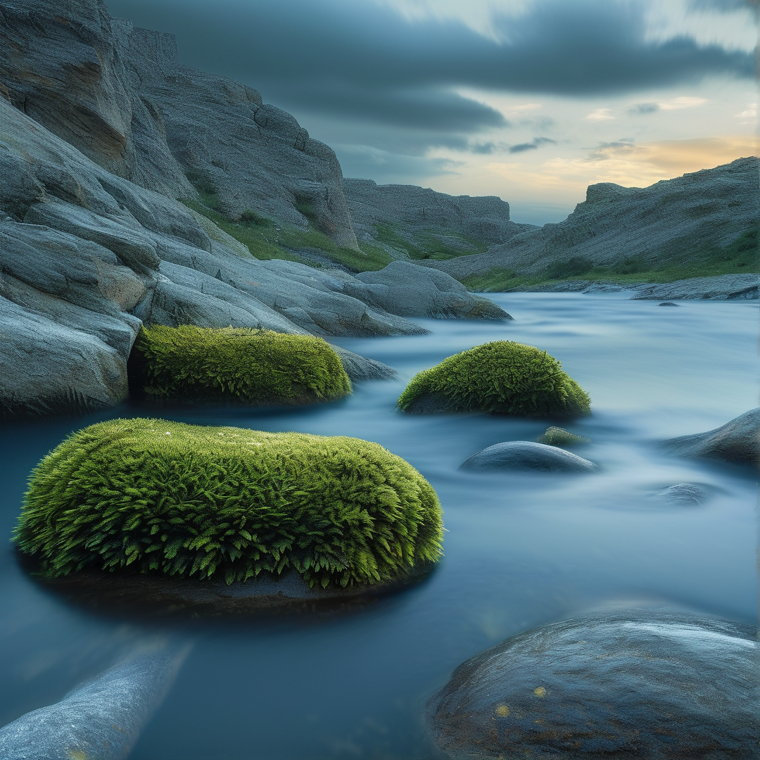 Mossy River at Dusk