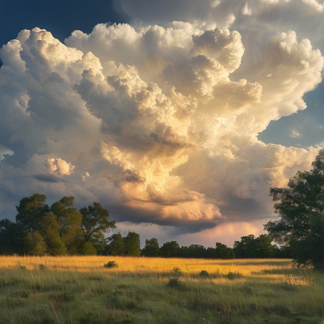 Dramatic Sky Over Field