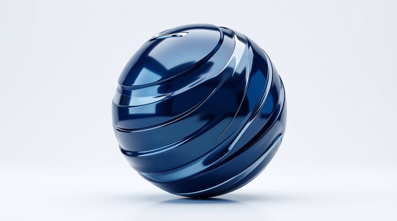 Glossy Blue Swirl Sphere