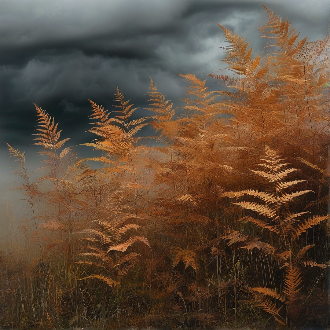 Ferns Under Stormy Skies