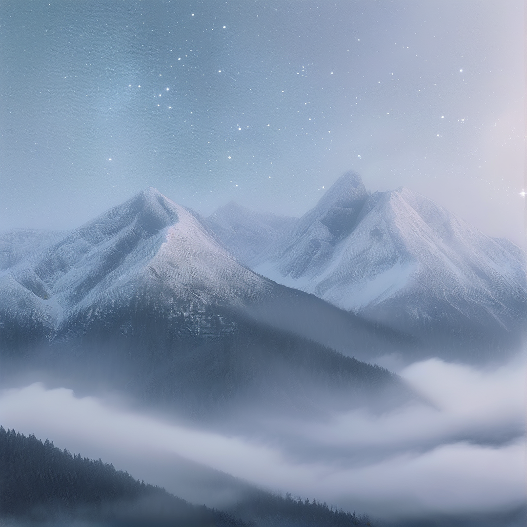 Starry Night Over Snowy Peaks