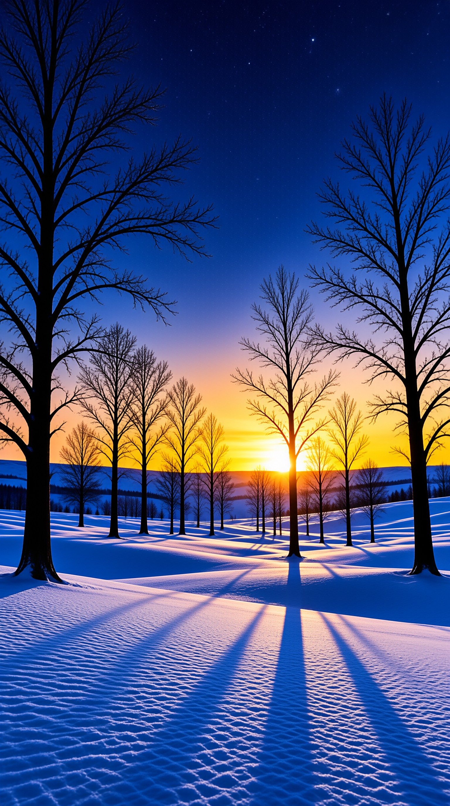 Winter Sunset Landscape