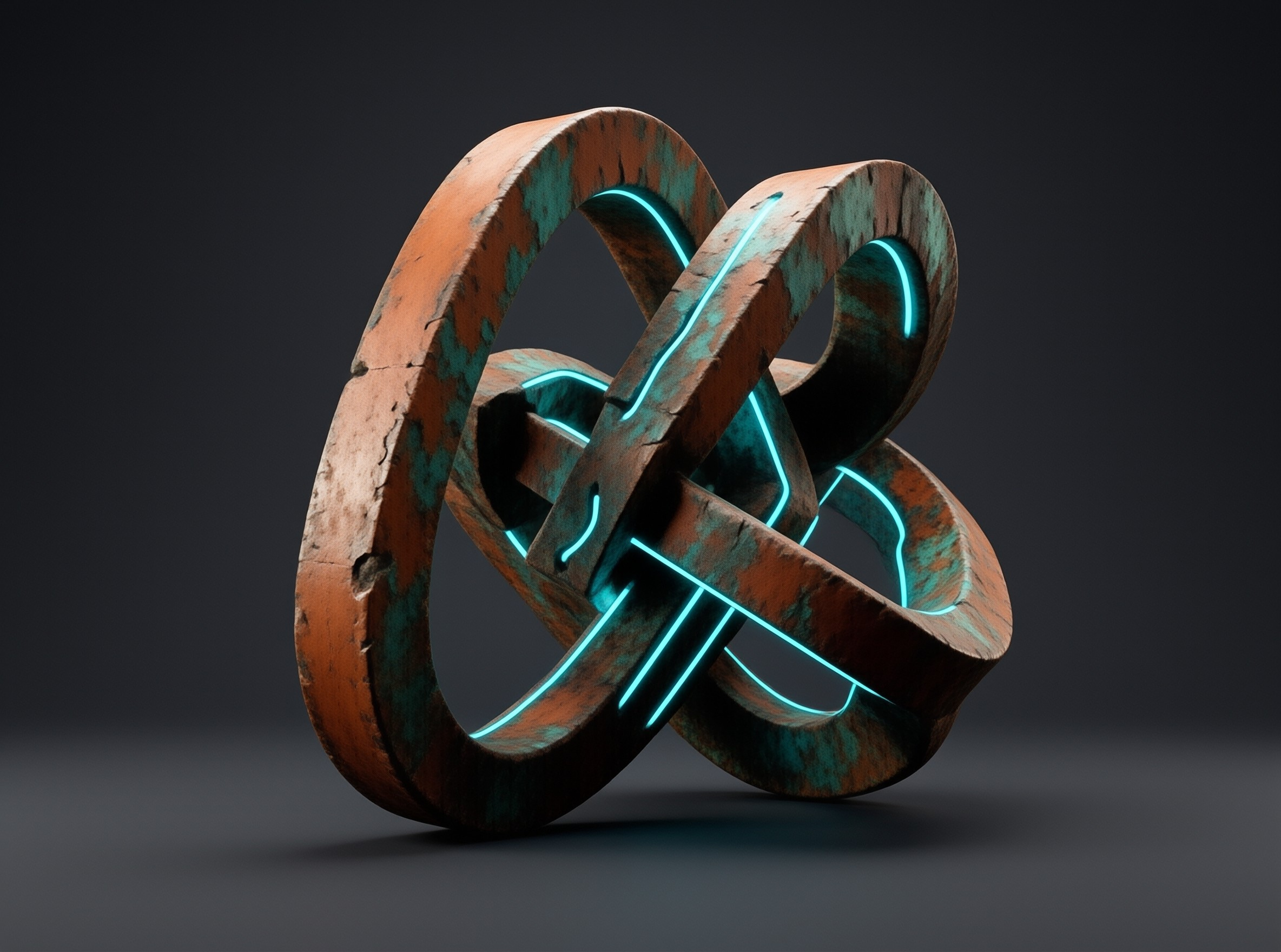 Glowing Rusted Metal Knot