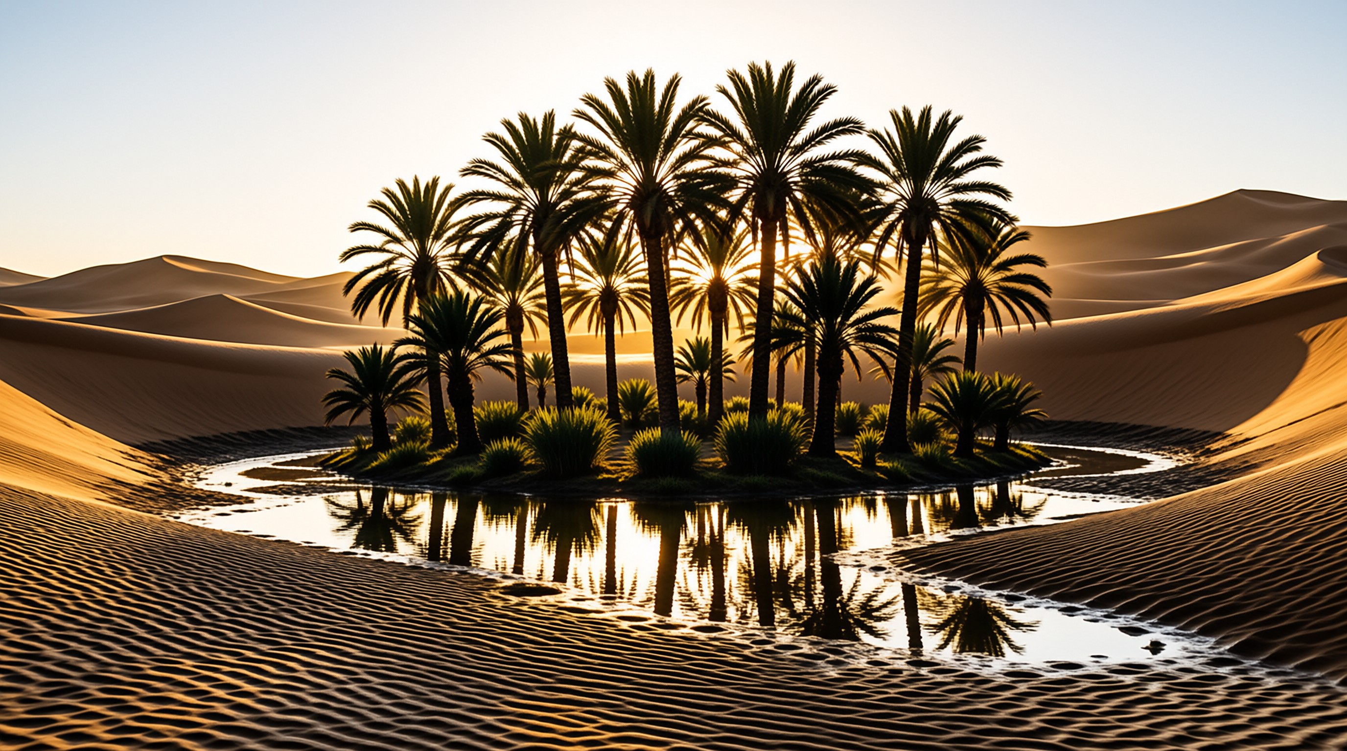 Desert Oasis Sunset