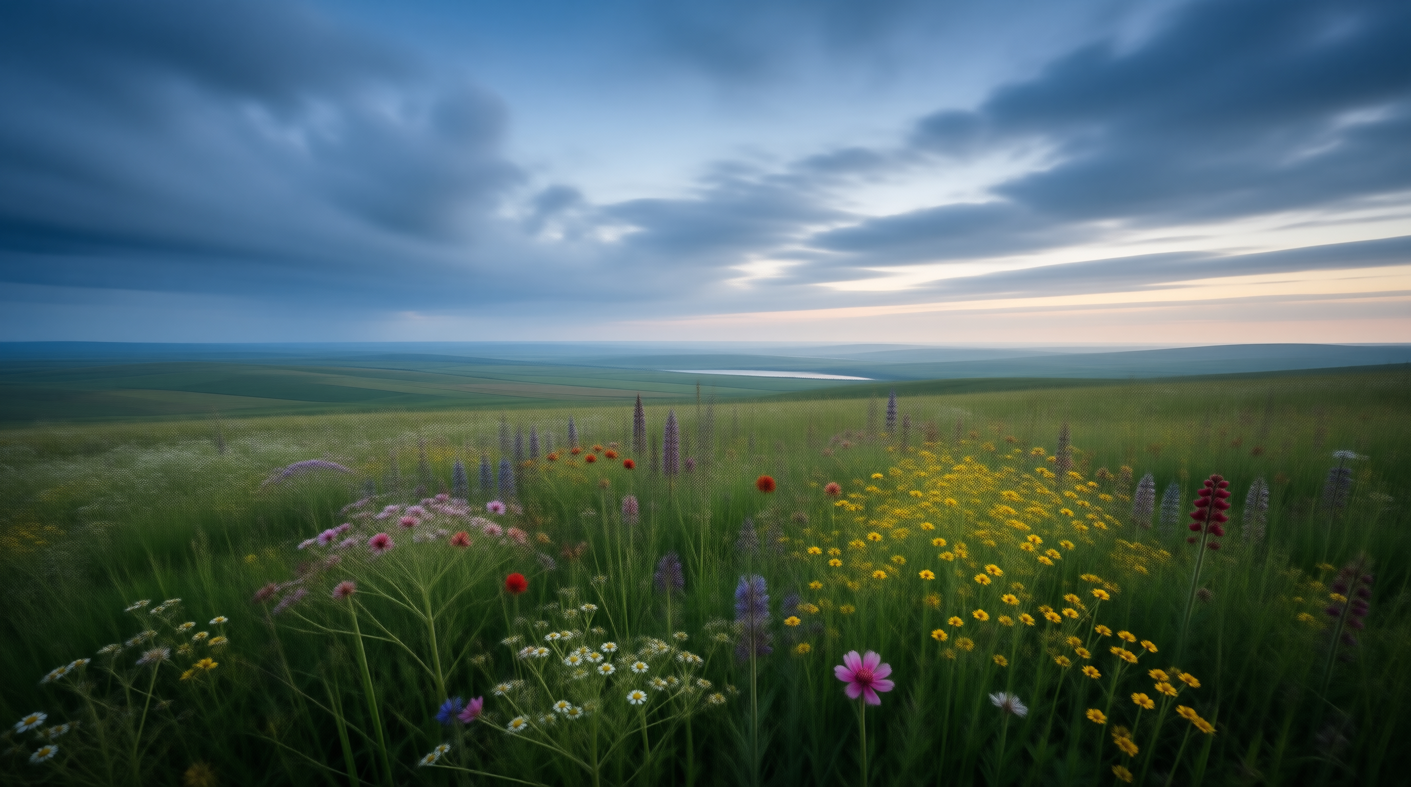 Wildflower Meadow at Dusk