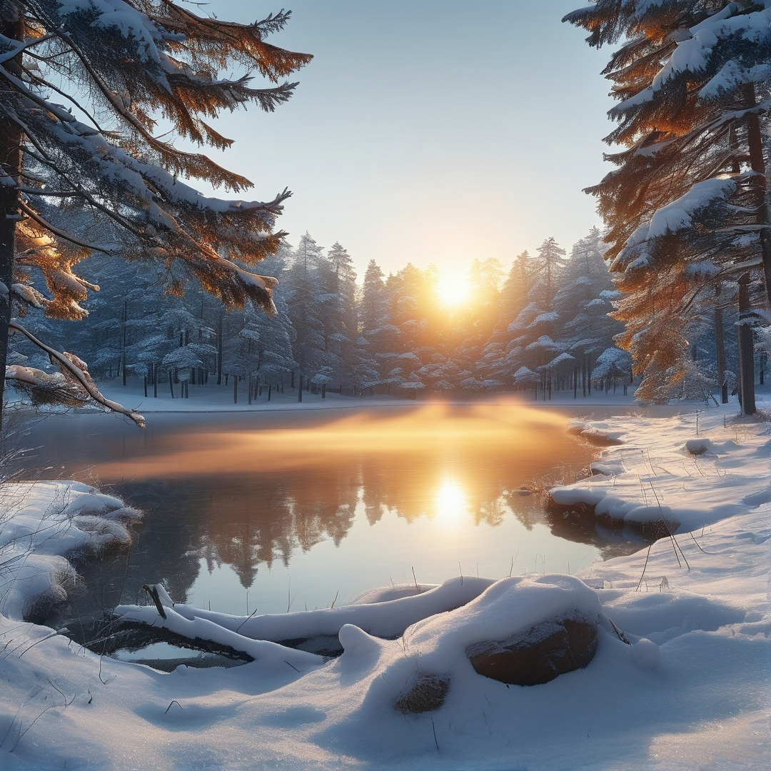 Winter Sunrise in the Forest
