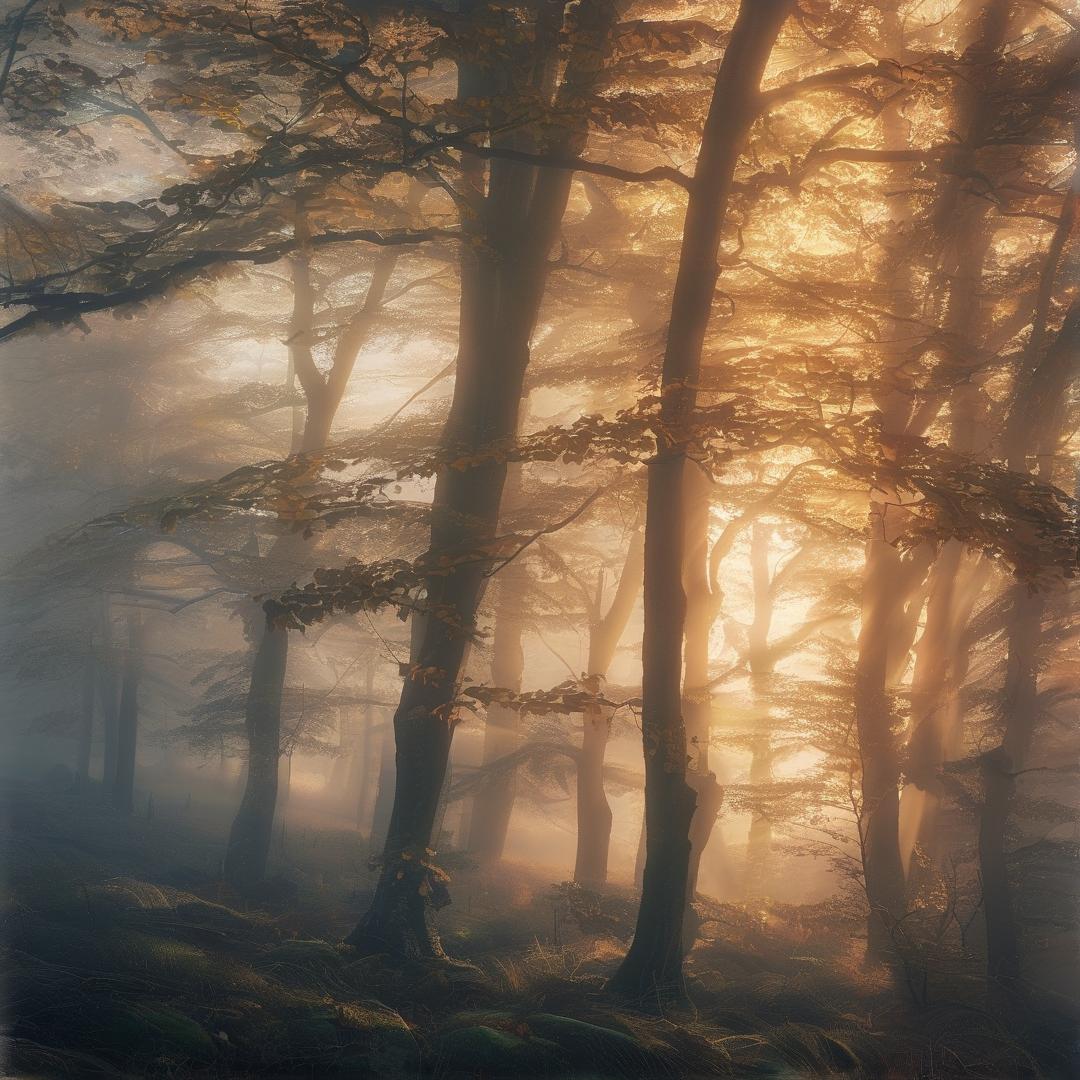 Misty Forest Sunrise