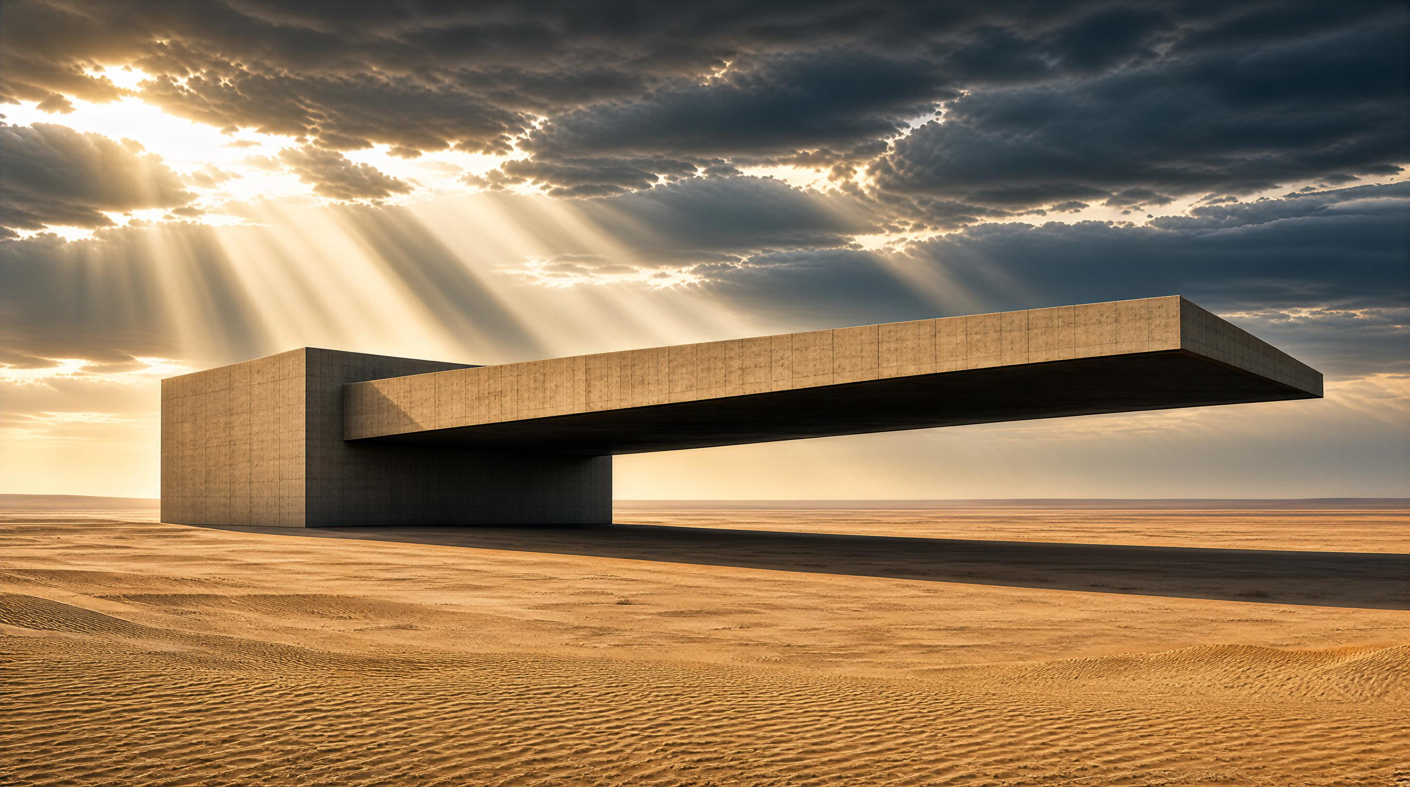 Modern Concrete Structure in Desert