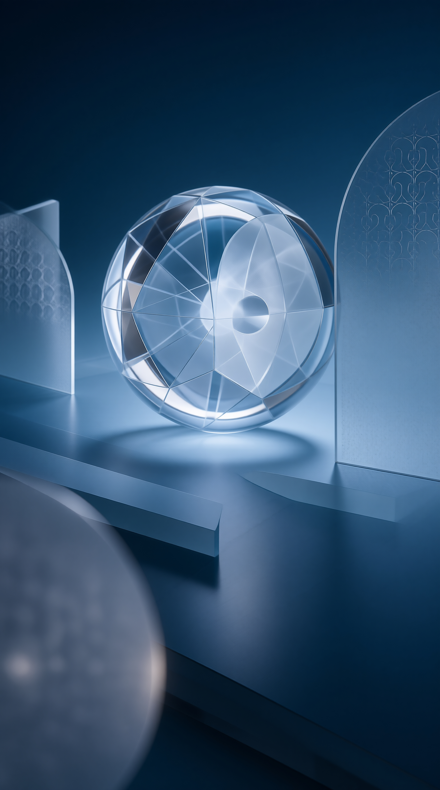 Faceted Glass Sphere