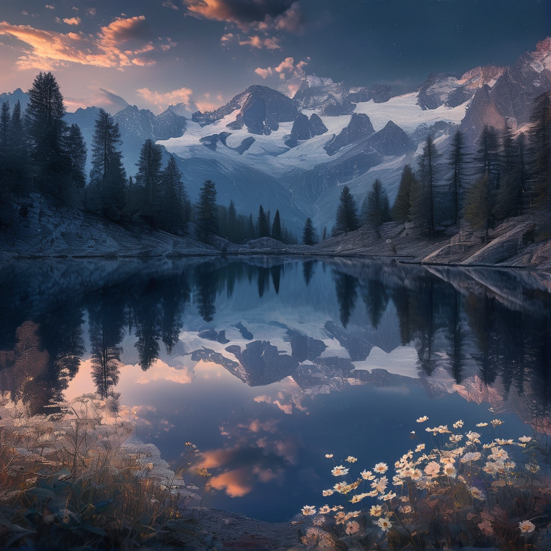 Mountain Lake at Twilight
