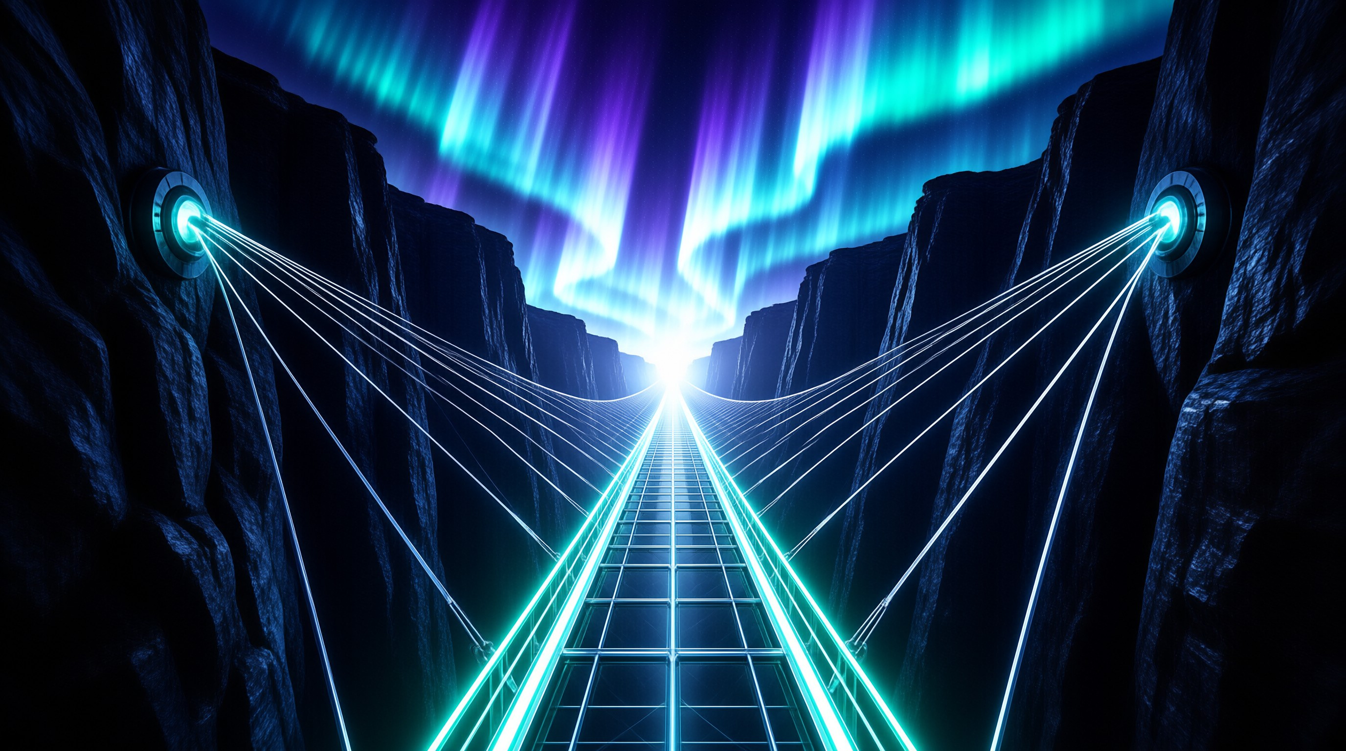 Futuristic Neon Bridge