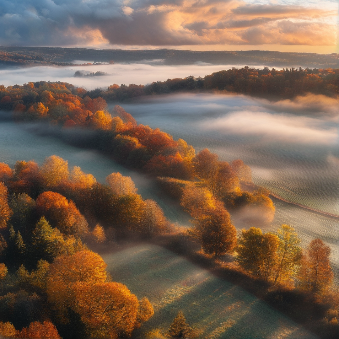 Misty Autumn Hills